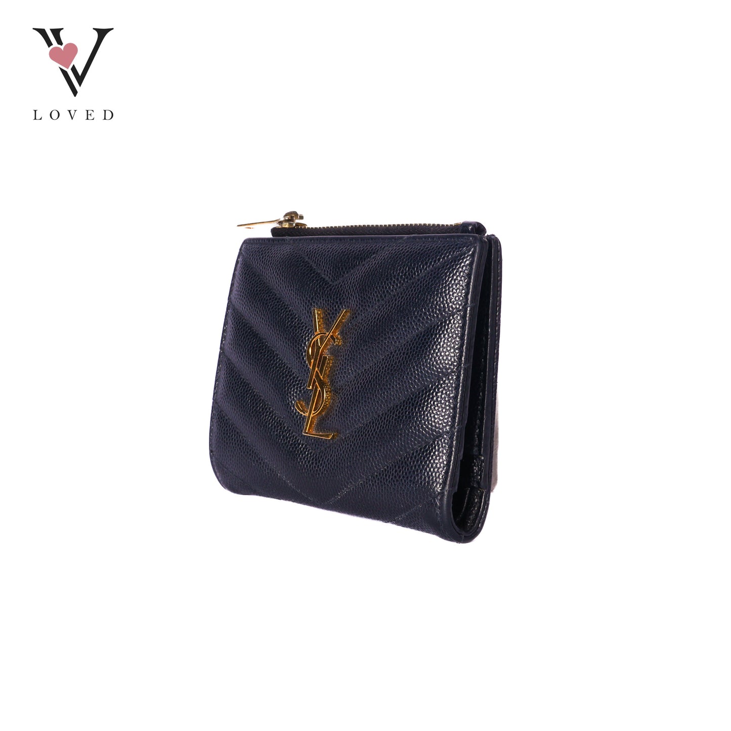 Grain De Poudre Matelasse Chevron Monogram Zipped Card Case