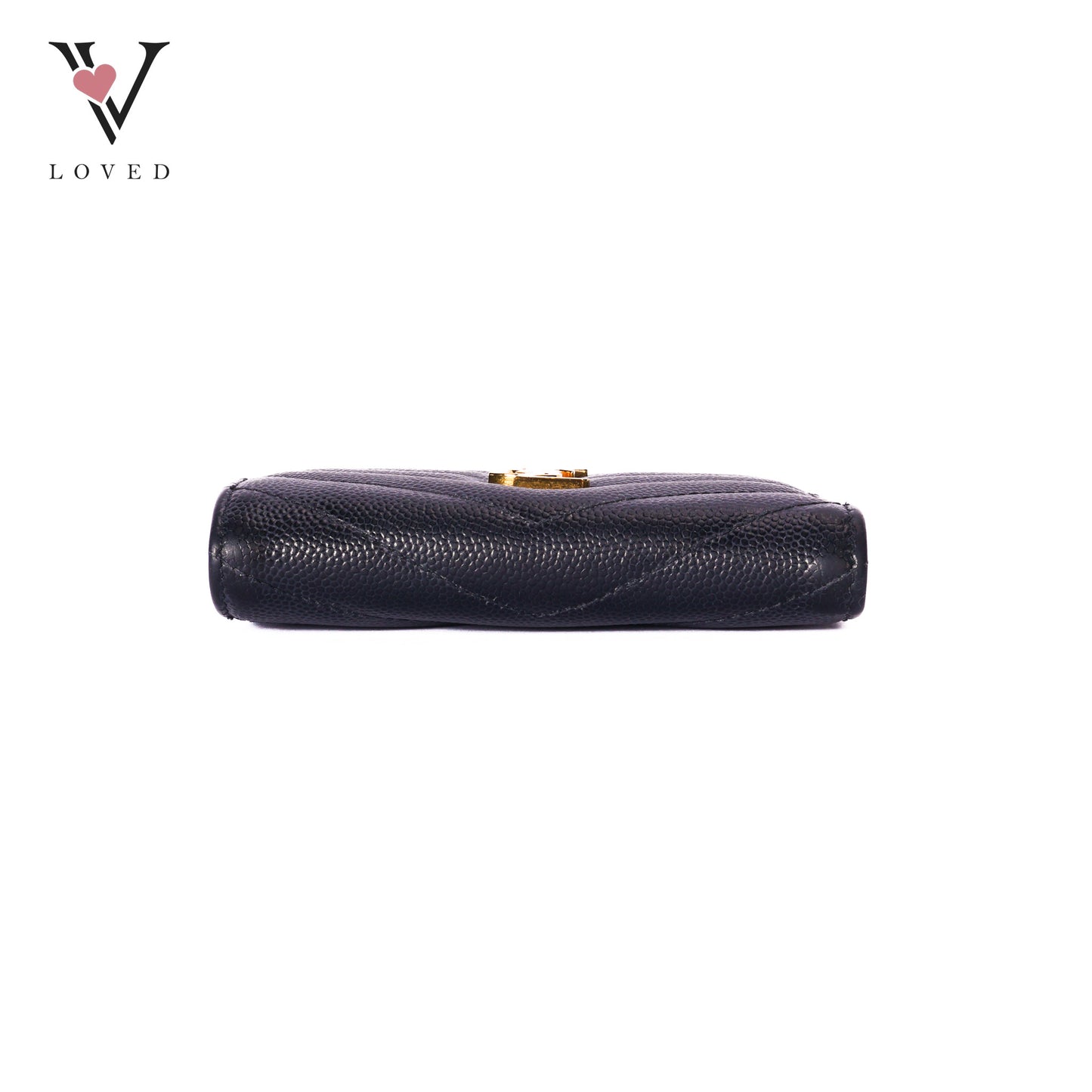Grain De Poudre Matelasse Chevron Monogram Zipped Card Case