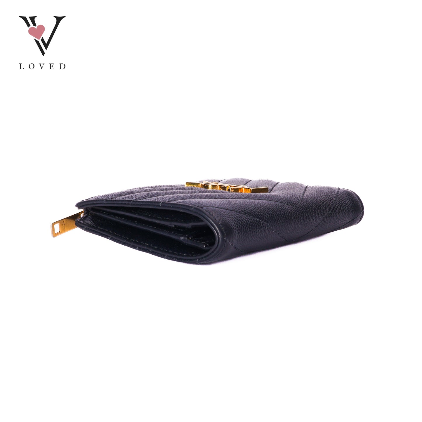Grain De Poudre Matelasse Chevron Monogram Zipped Card Case