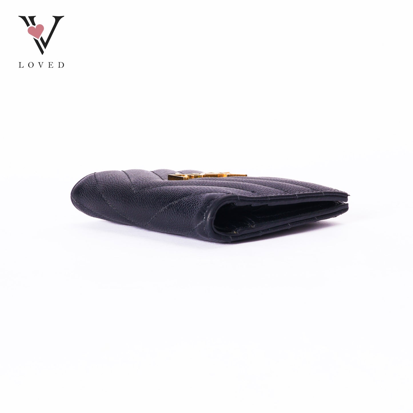 Grain De Poudre Matelasse Chevron Monogram Zipped Card Case