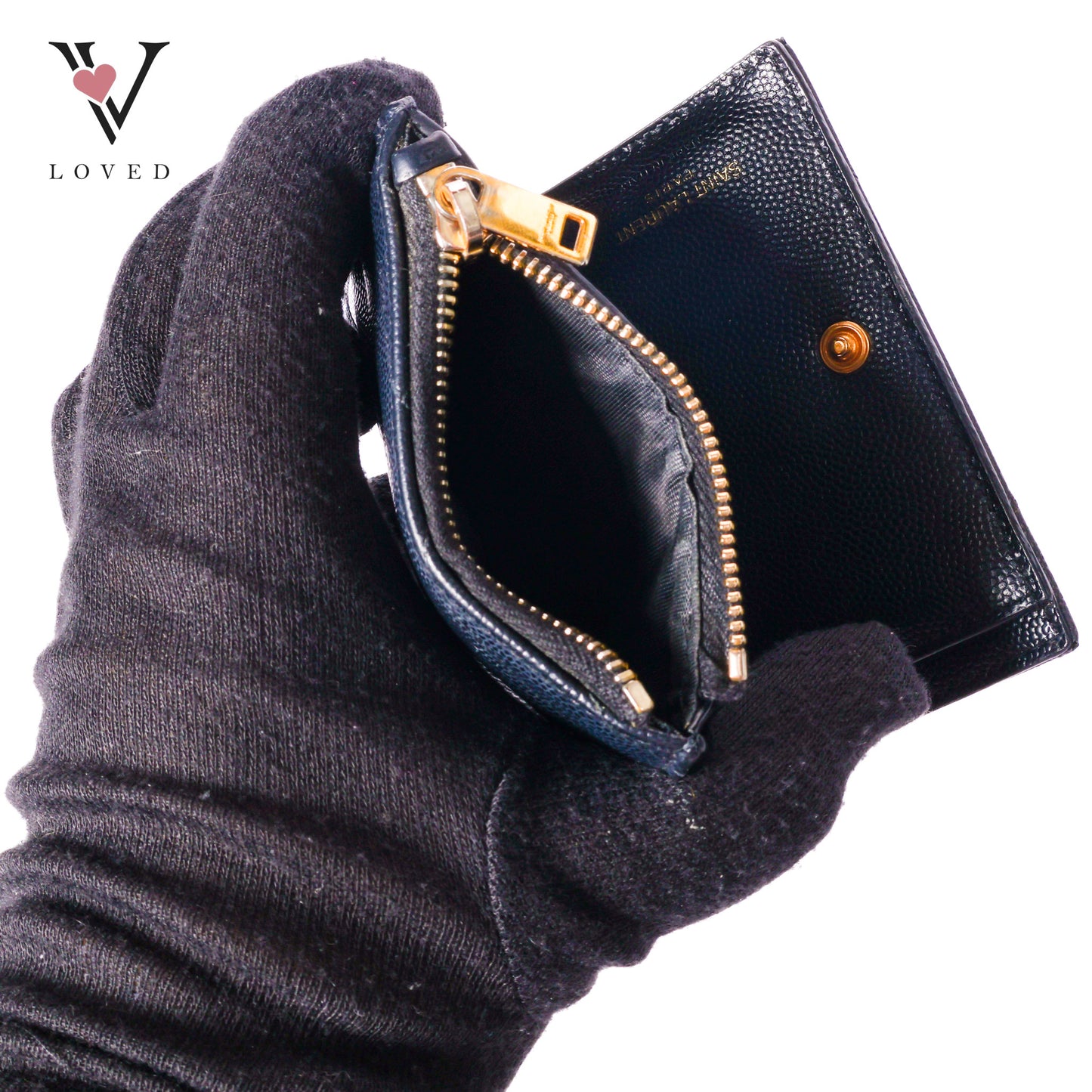 Grain De Poudre Matelasse Chevron Monogram Zipped Card Case