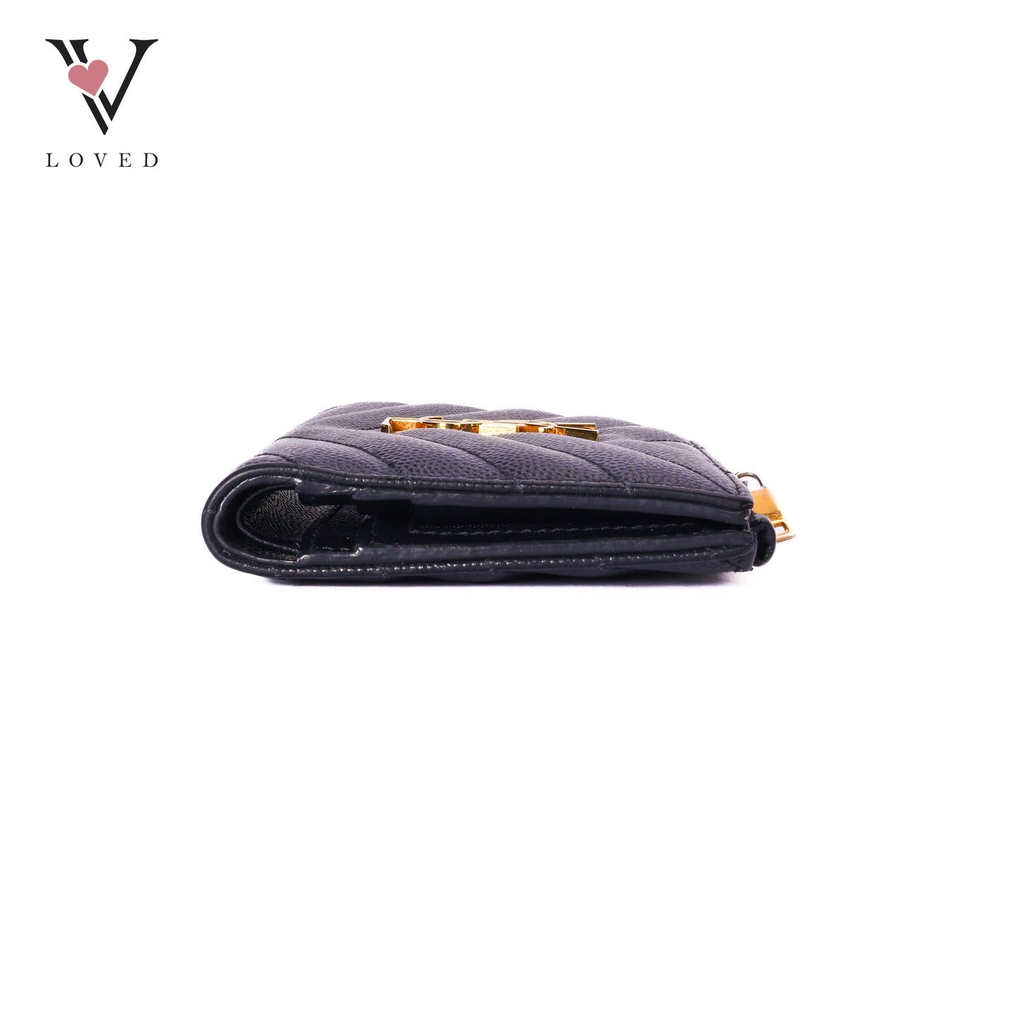 Grain De Poudre Matelasse Chevron Monogram Zipped Card Case