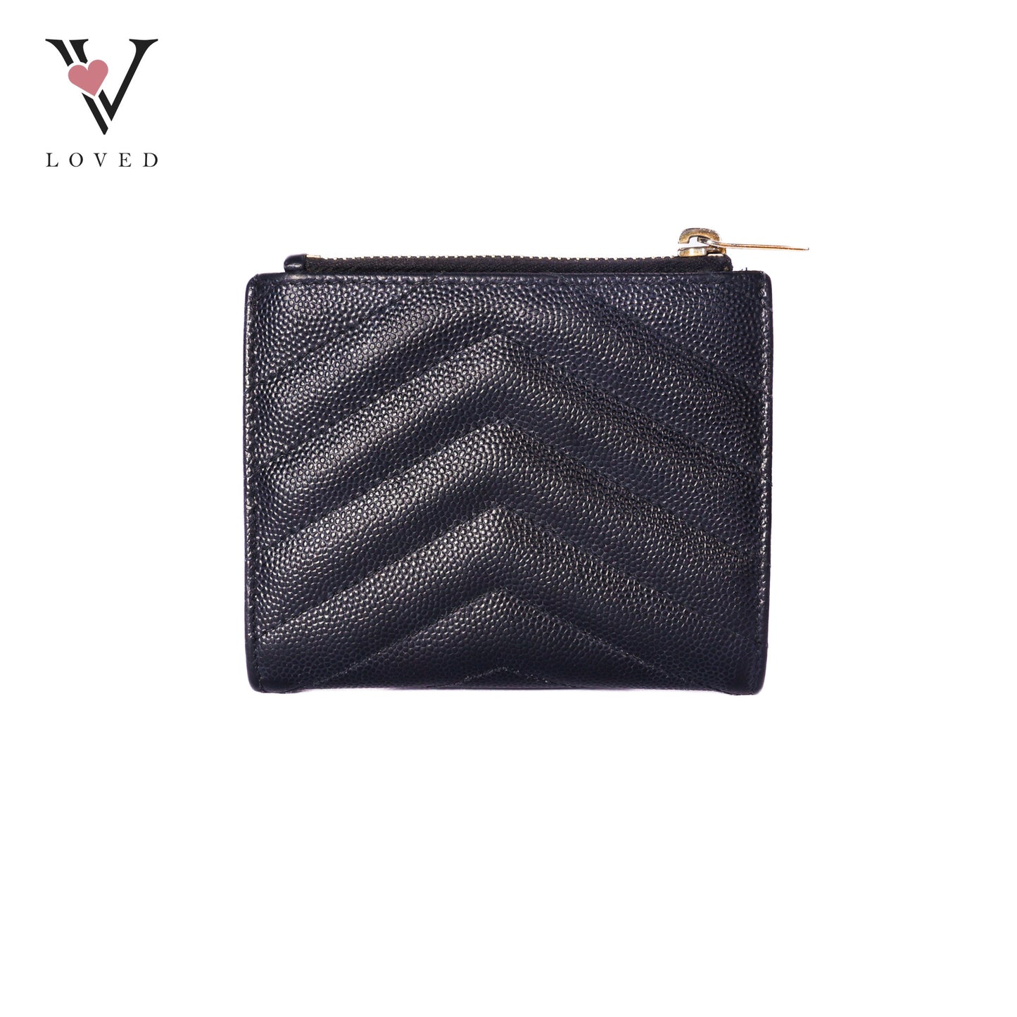 Grain De Poudre Matelasse Chevron Monogram Zipped Card Case