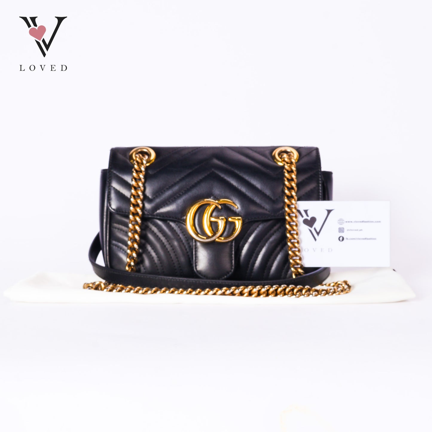 Marmont Mini Shoulder Bag in Black Leather
