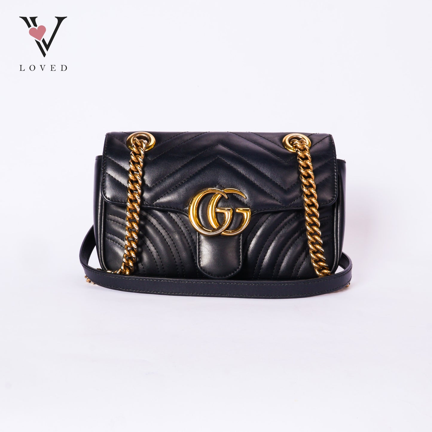 Marmont Mini Shoulder Bag in Black Leather