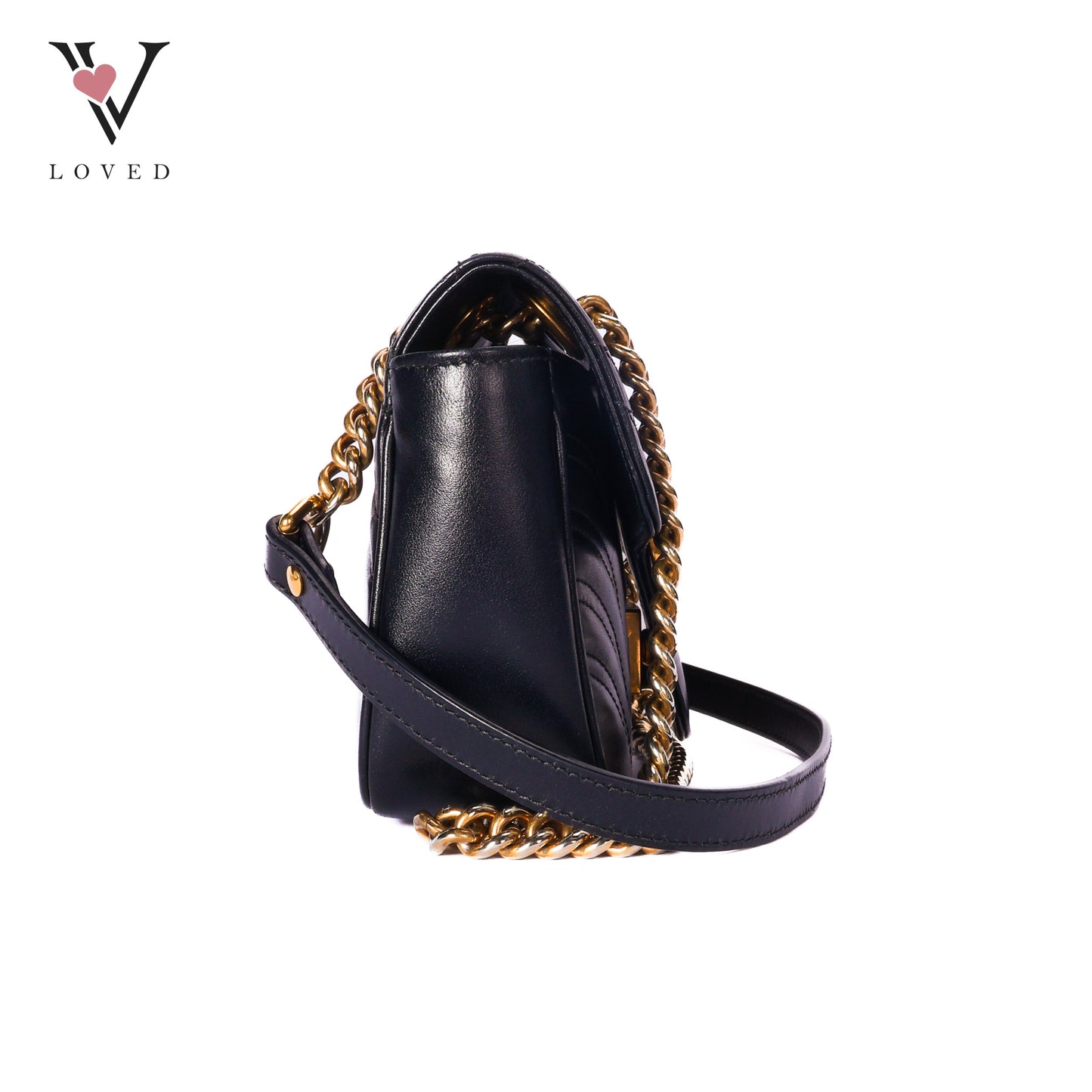 Marmont Mini Shoulder Bag in Black Leather