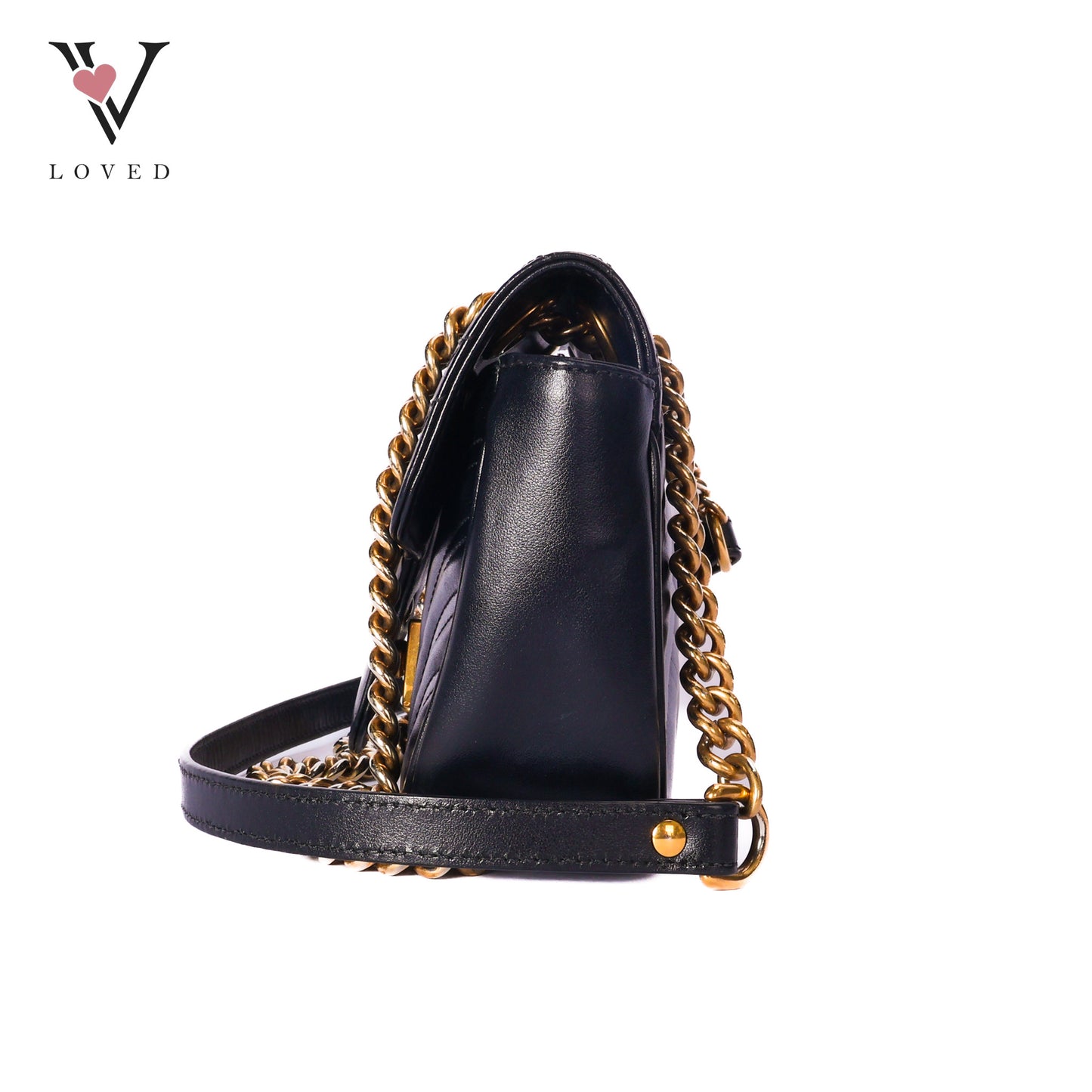 Marmont Mini Shoulder Bag in Black Leather