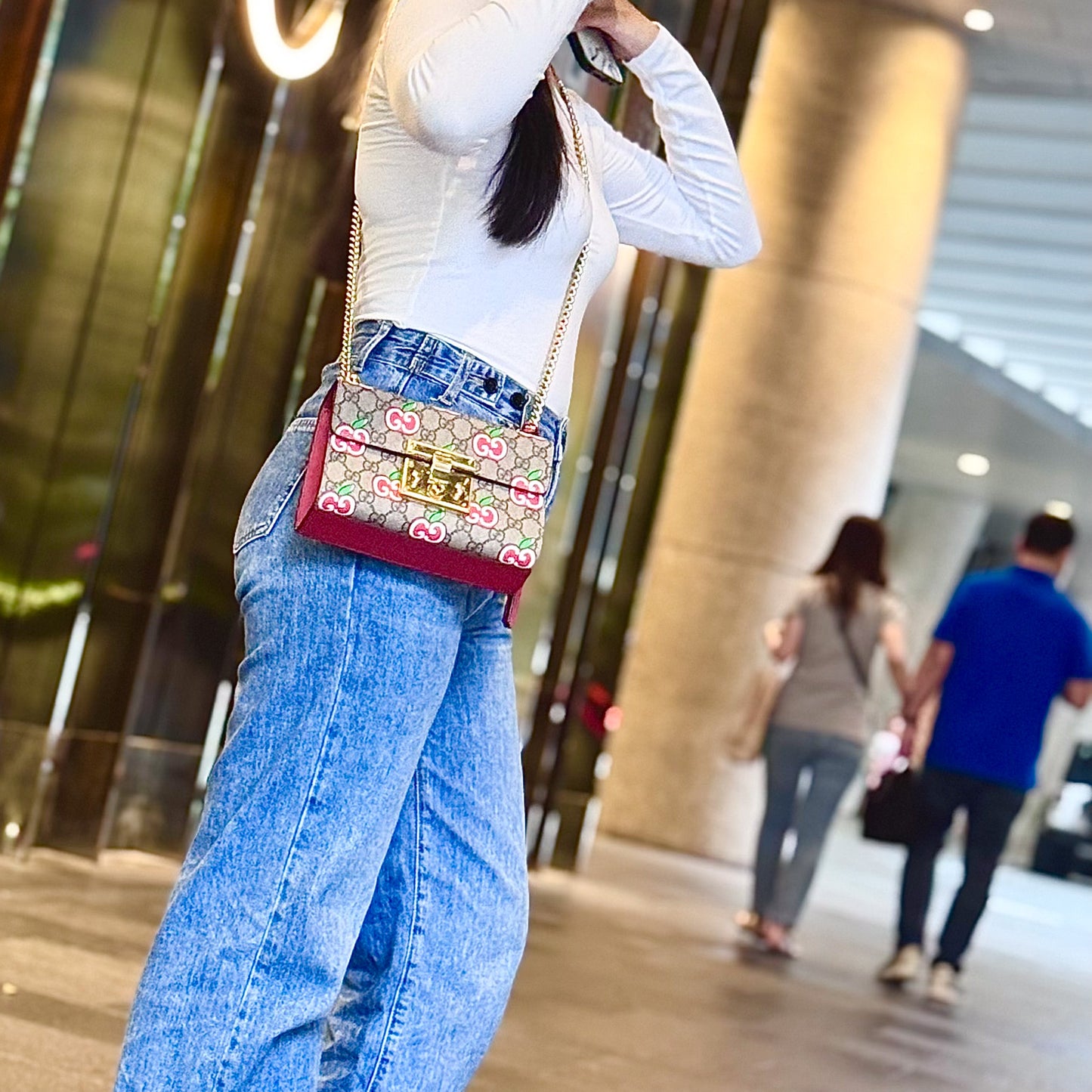 Padlock Shoulder Bag Printed GG Coated Canvas Small