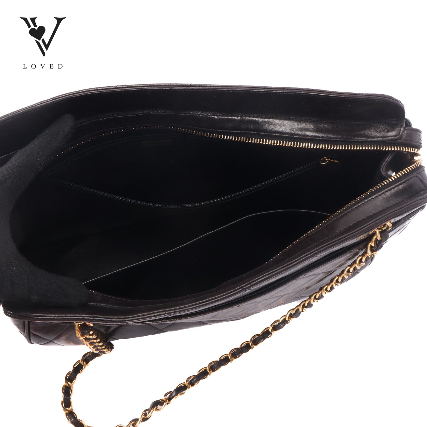 Vintage In Black Quilted Lambskin Tote Bag