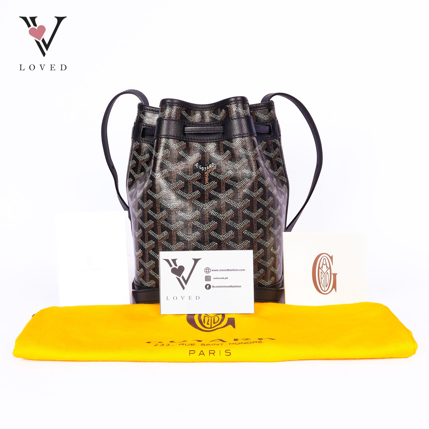 Goyardine Petit Flot Bucket Bag PM Black