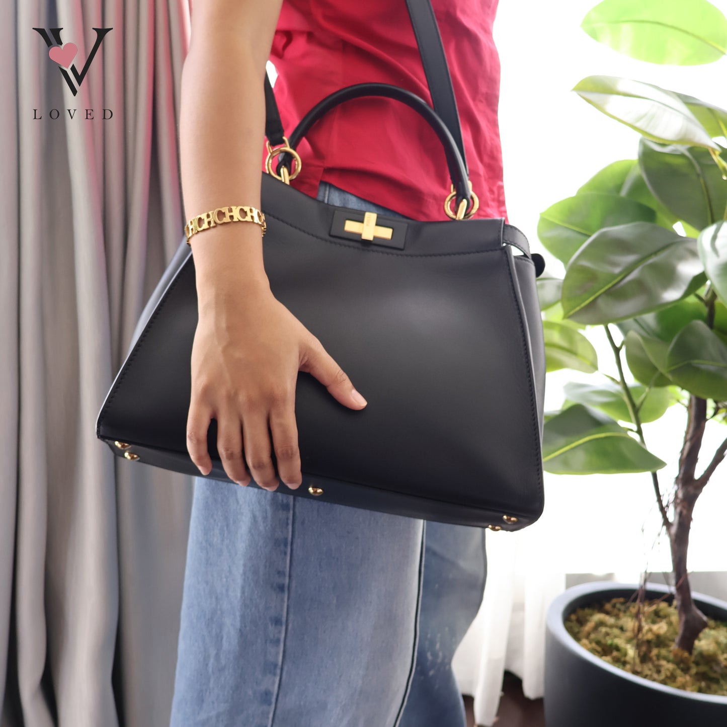 Peekaboo Soft Large Leather Black