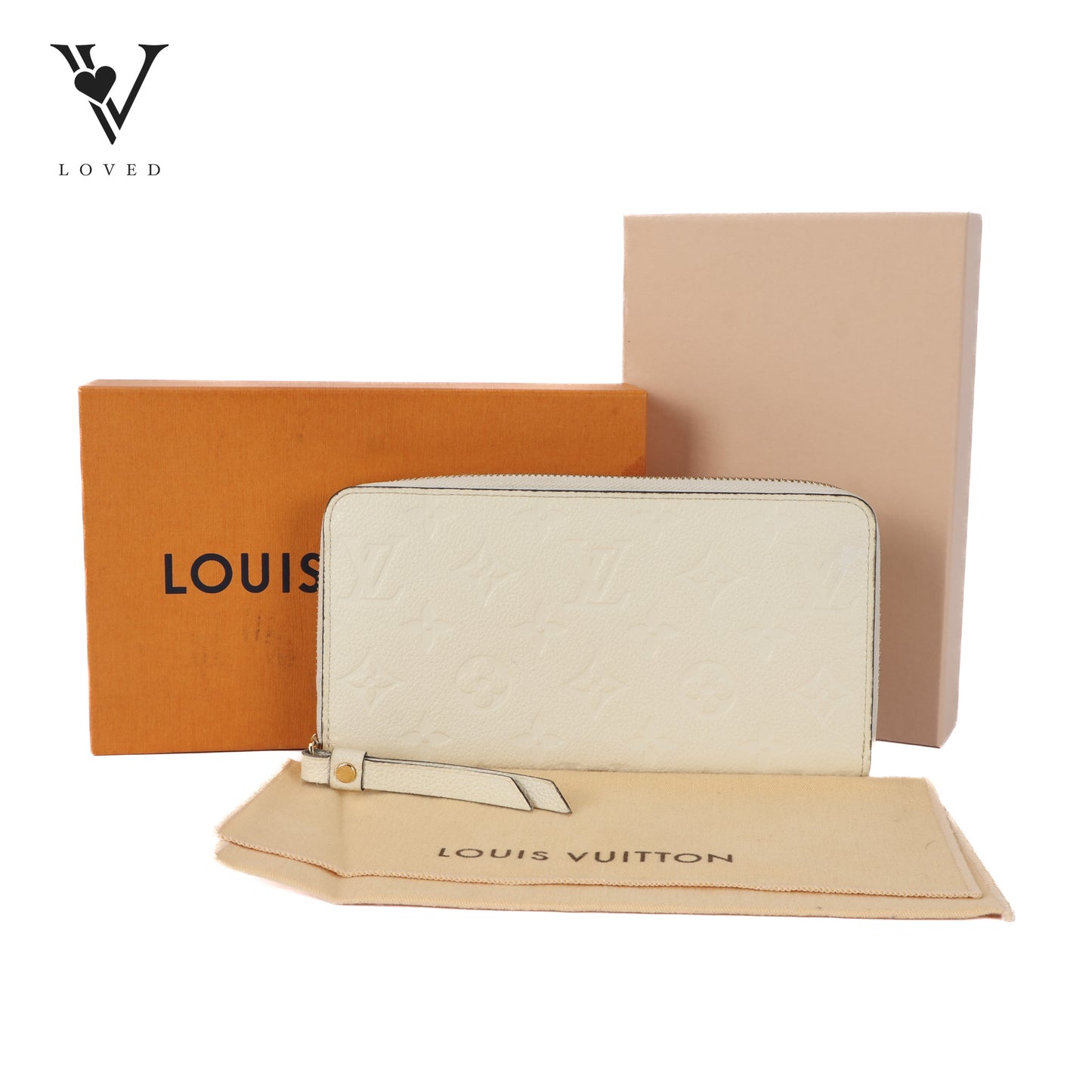 Zippy Wallet in White Empreinte Leather