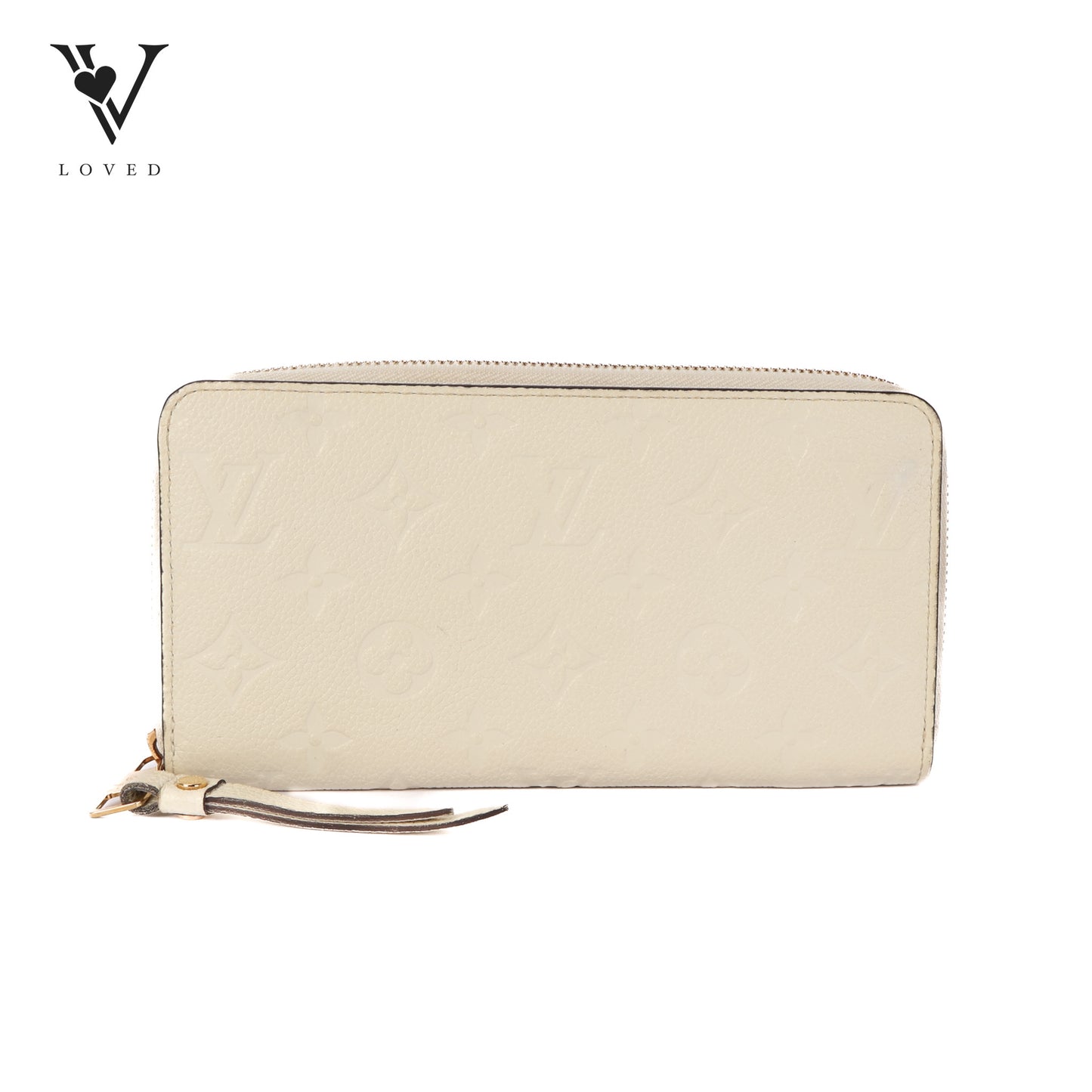 Zippy Wallet in White Empreinte Leather