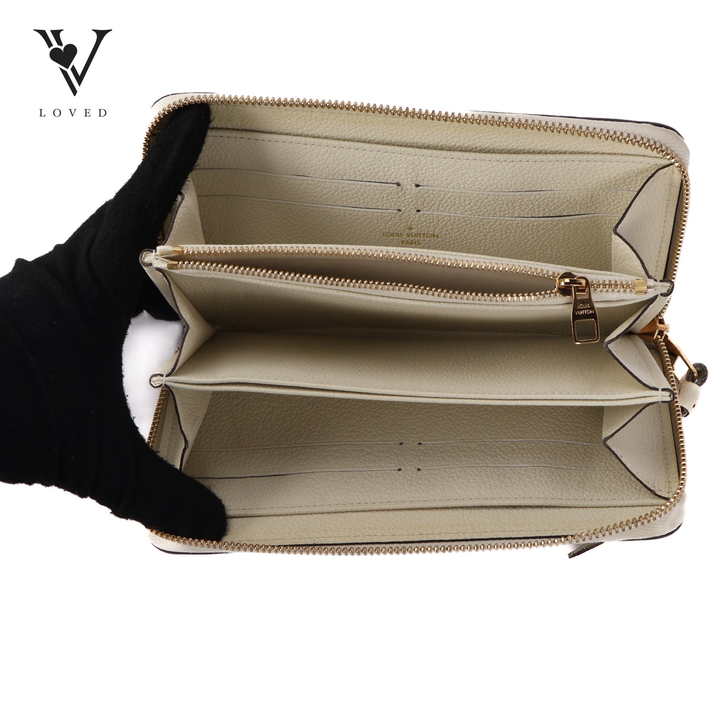 Zippy Wallet in White Empreinte Leather