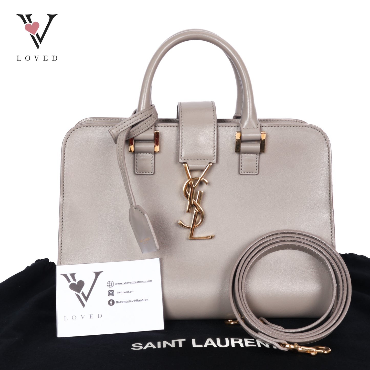 Baby Monogram Cabas In Grey Leather
