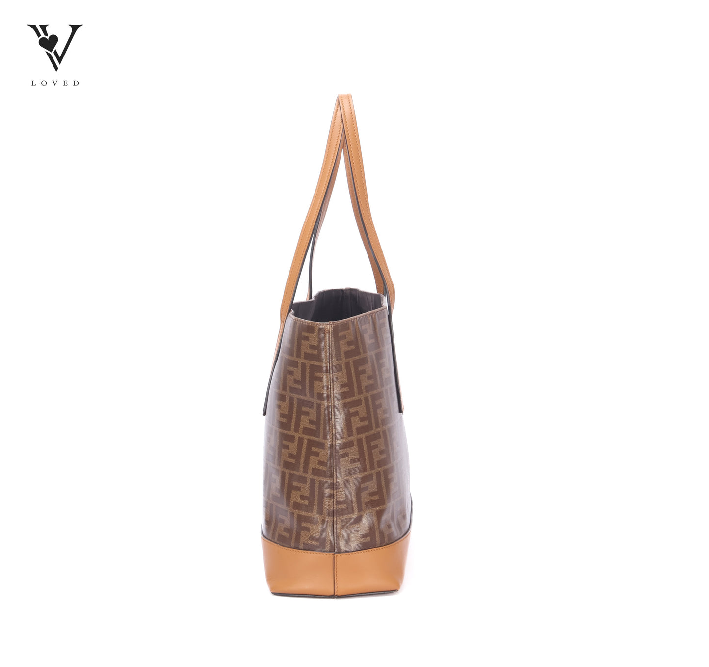 FF Coated Canvas Tote Bag In Brown