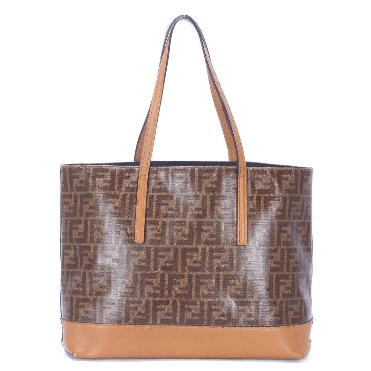 FF Coated Canvas Tote Bag In Brown