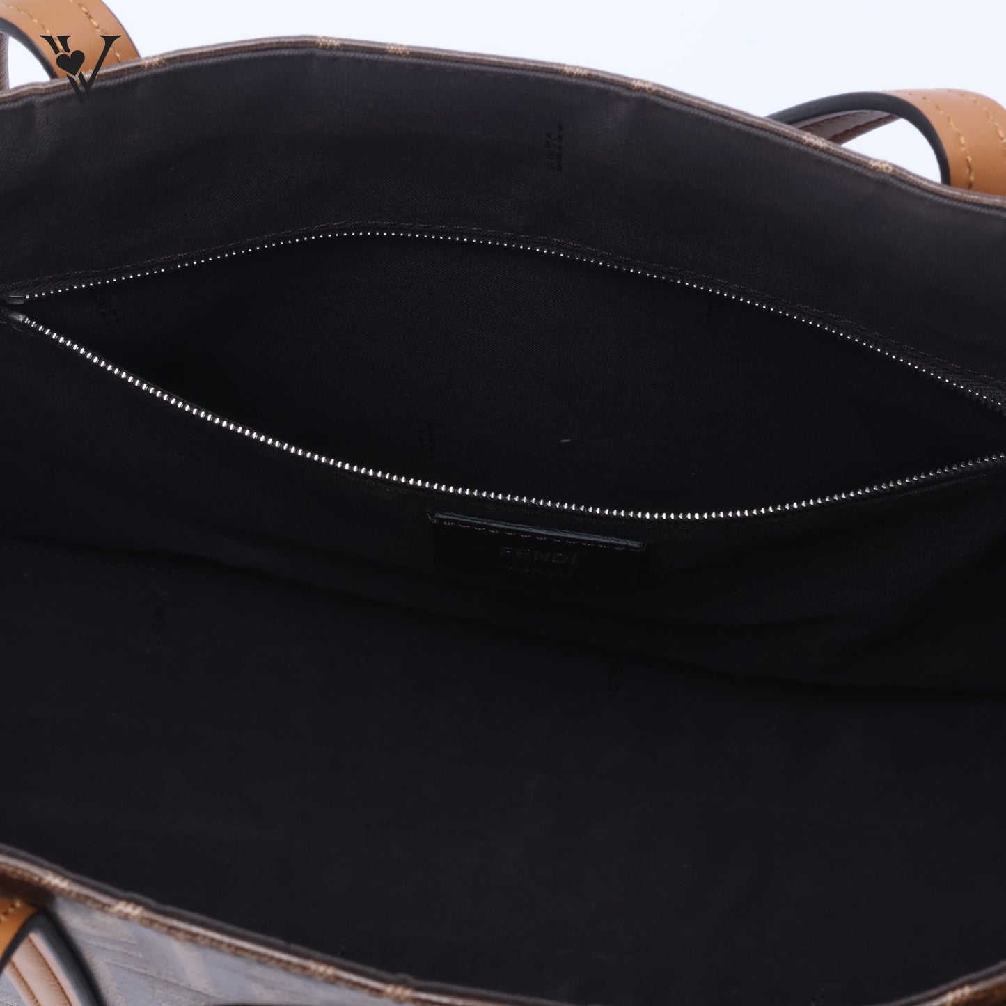 FF Coated Canvas Tote Bag In Brown