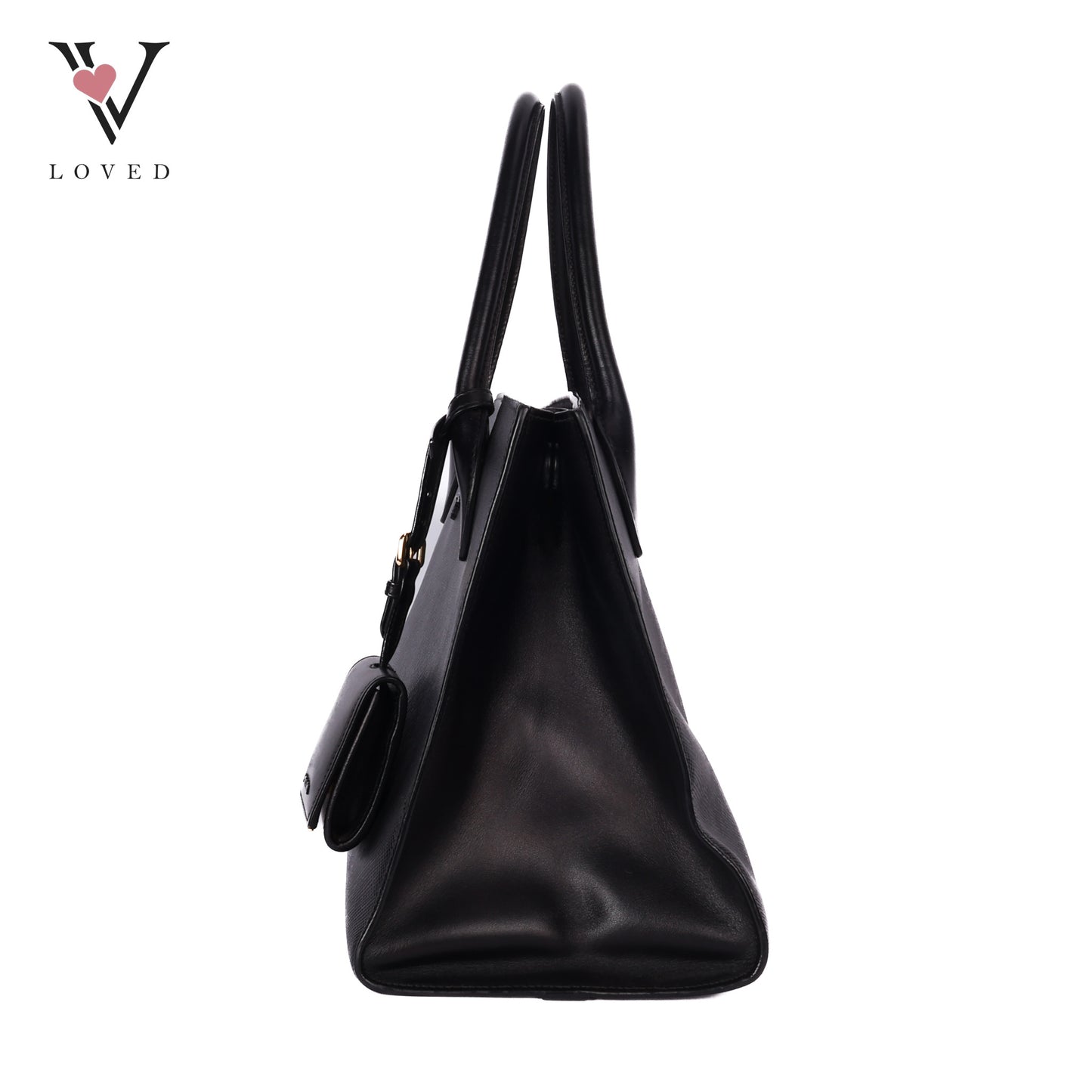 Black Saffiano Lux Leather Monochrome Tote