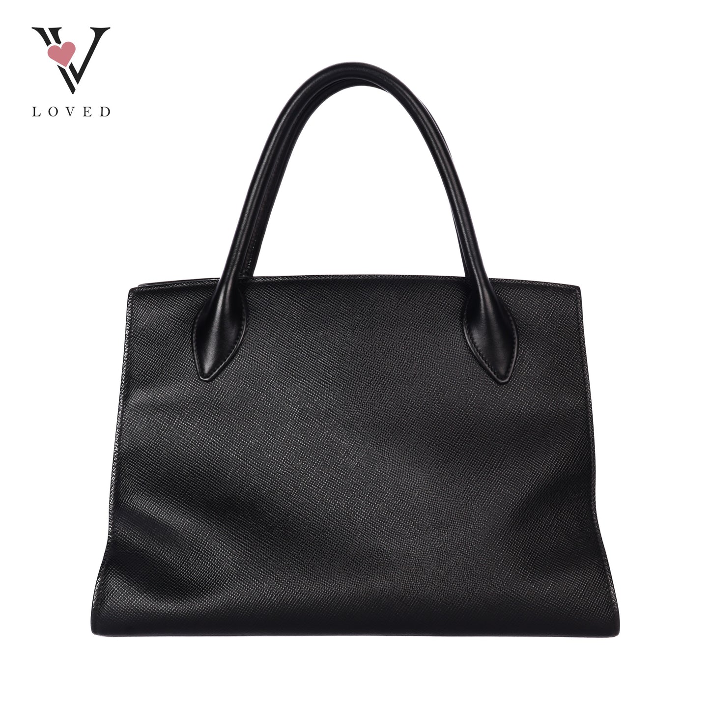 Black Saffiano Lux Leather Monochrome Tote