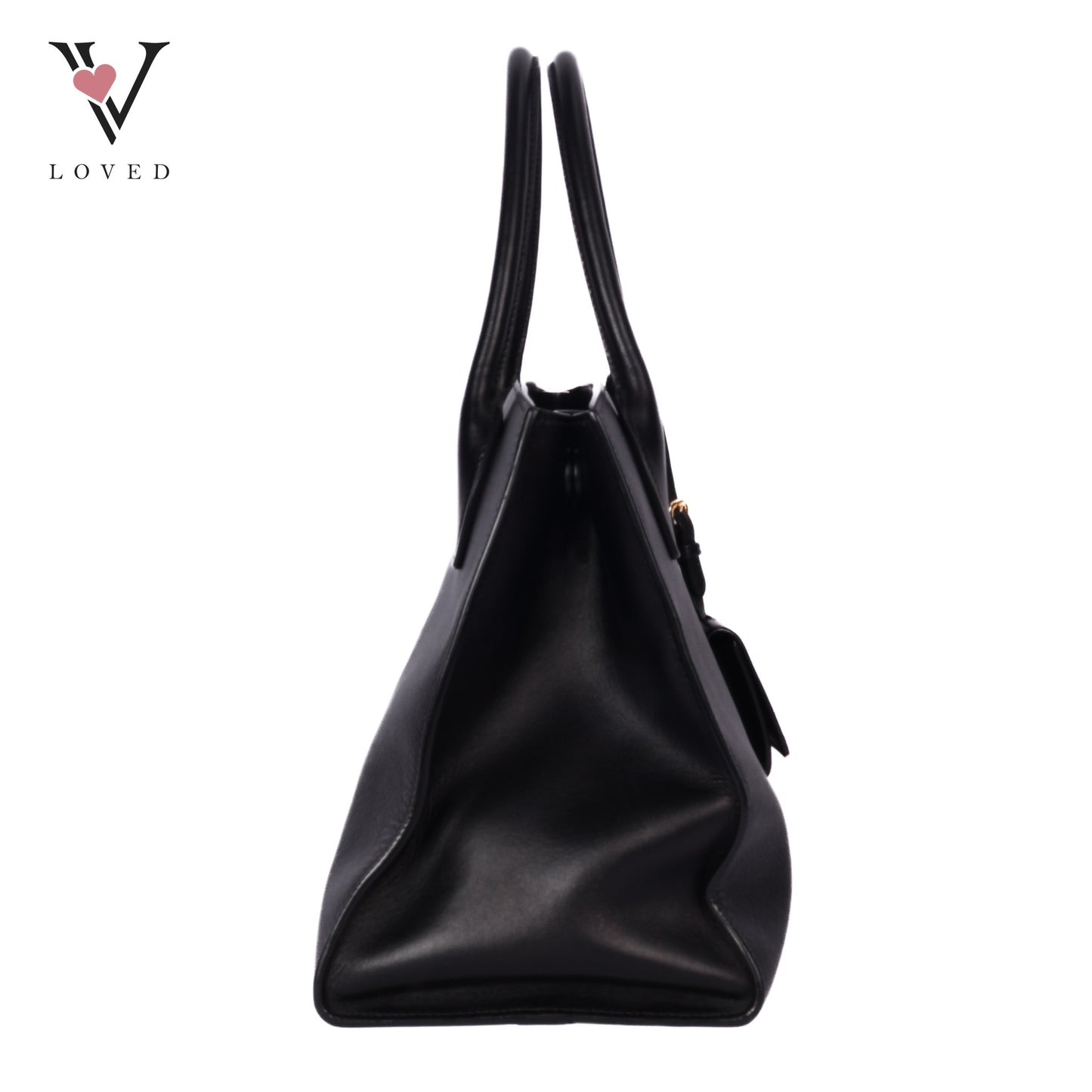 Black Saffiano Lux Leather Monochrome Tote