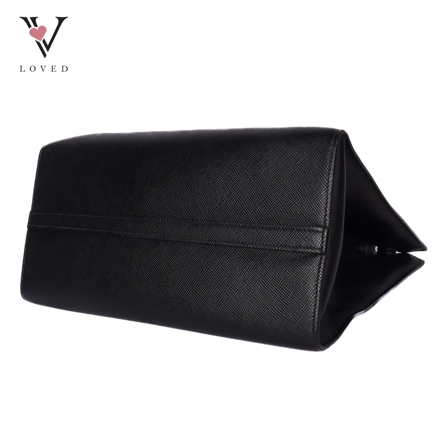 Black Saffiano Lux Leather Monochrome Tote