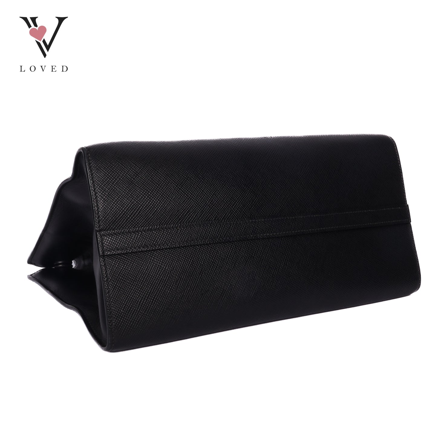 Black Saffiano Lux Leather Monochrome Tote