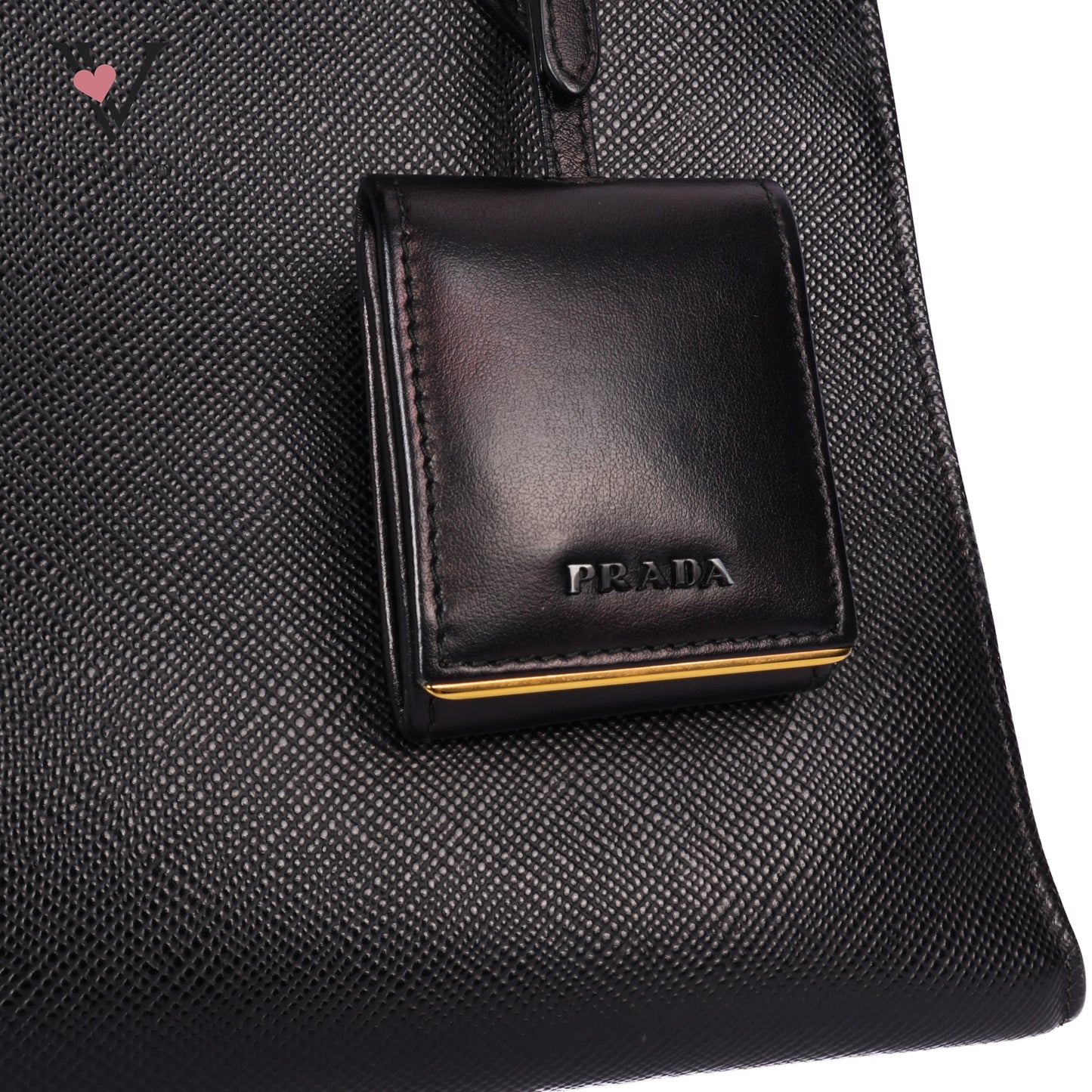 Black Saffiano Lux Leather Monochrome Tote