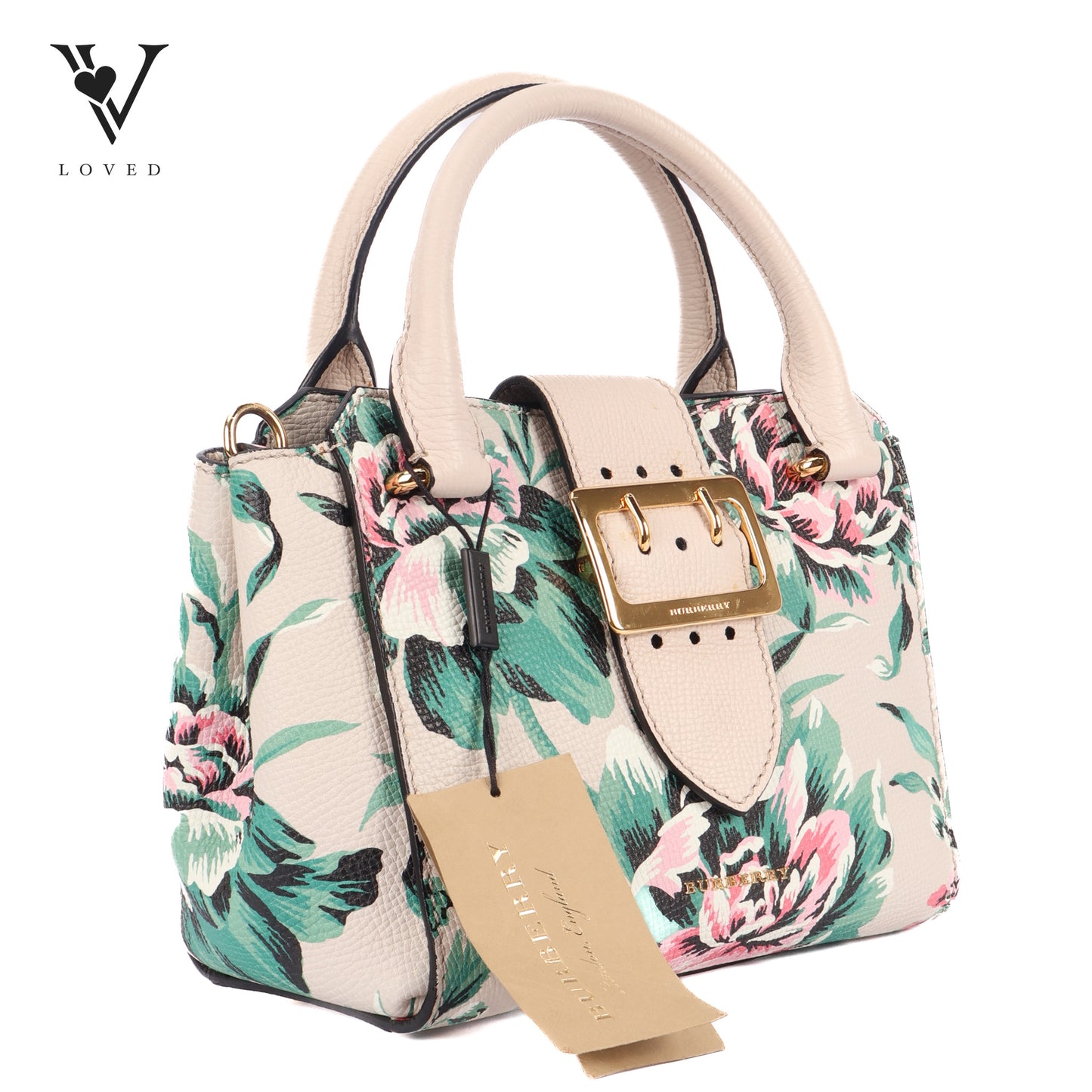 Buckle Tote Printed Leather