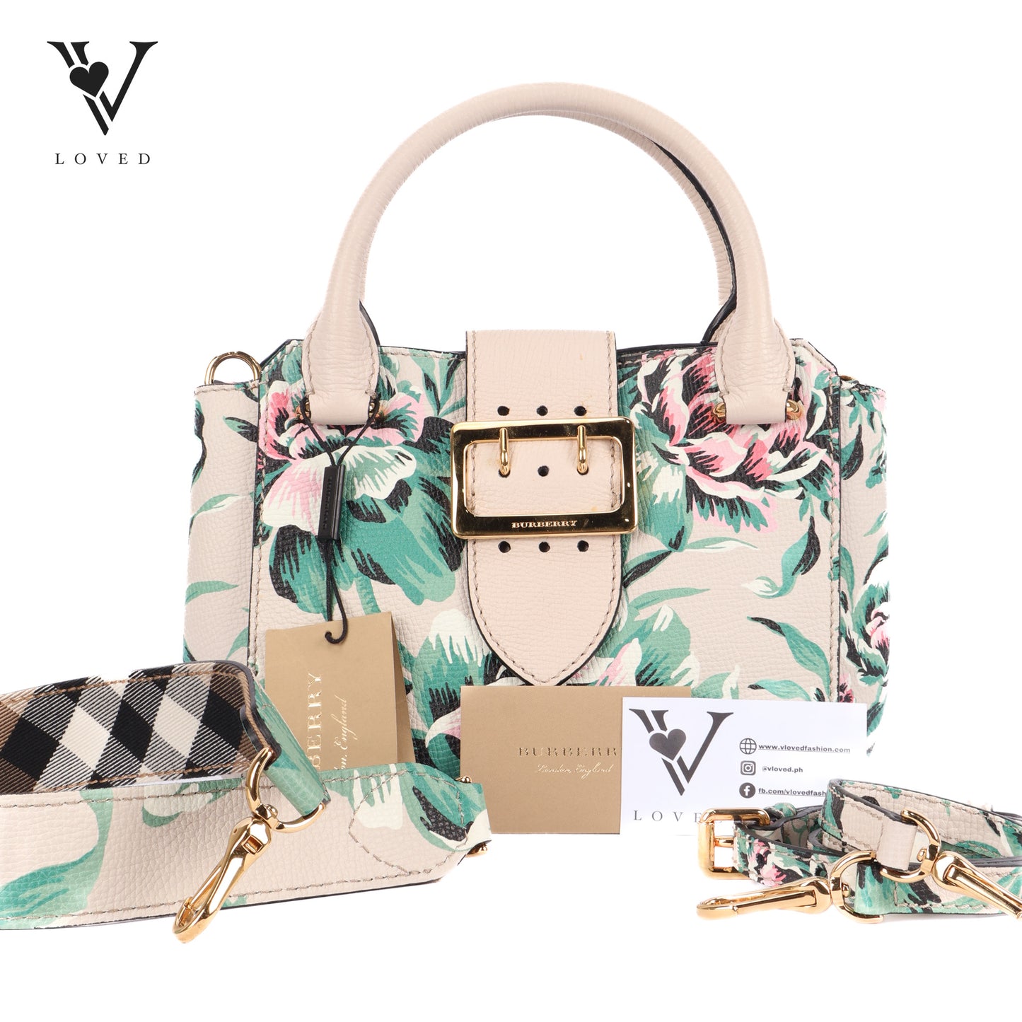 Buckle Tote Printed Leather