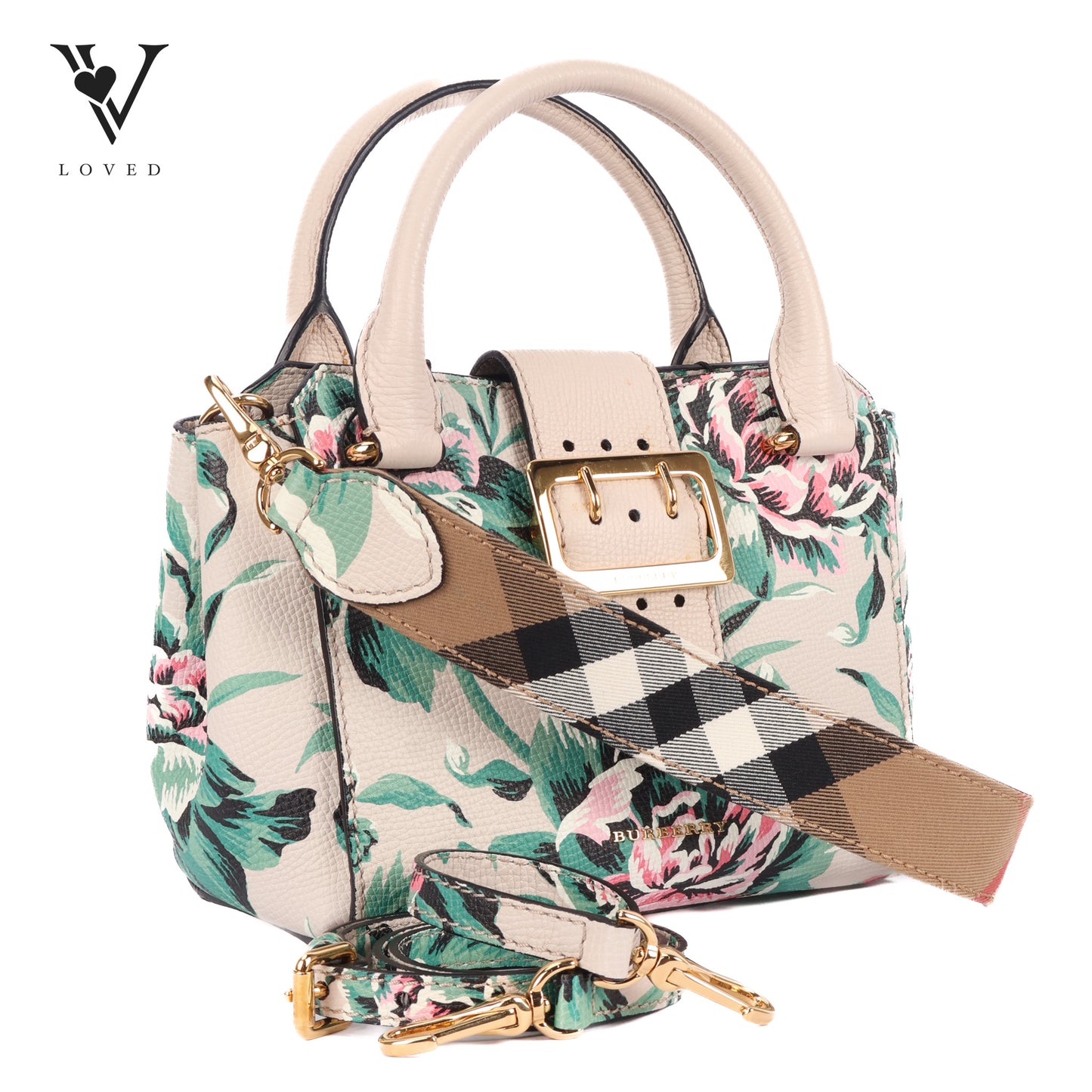 Buckle Tote Printed Leather