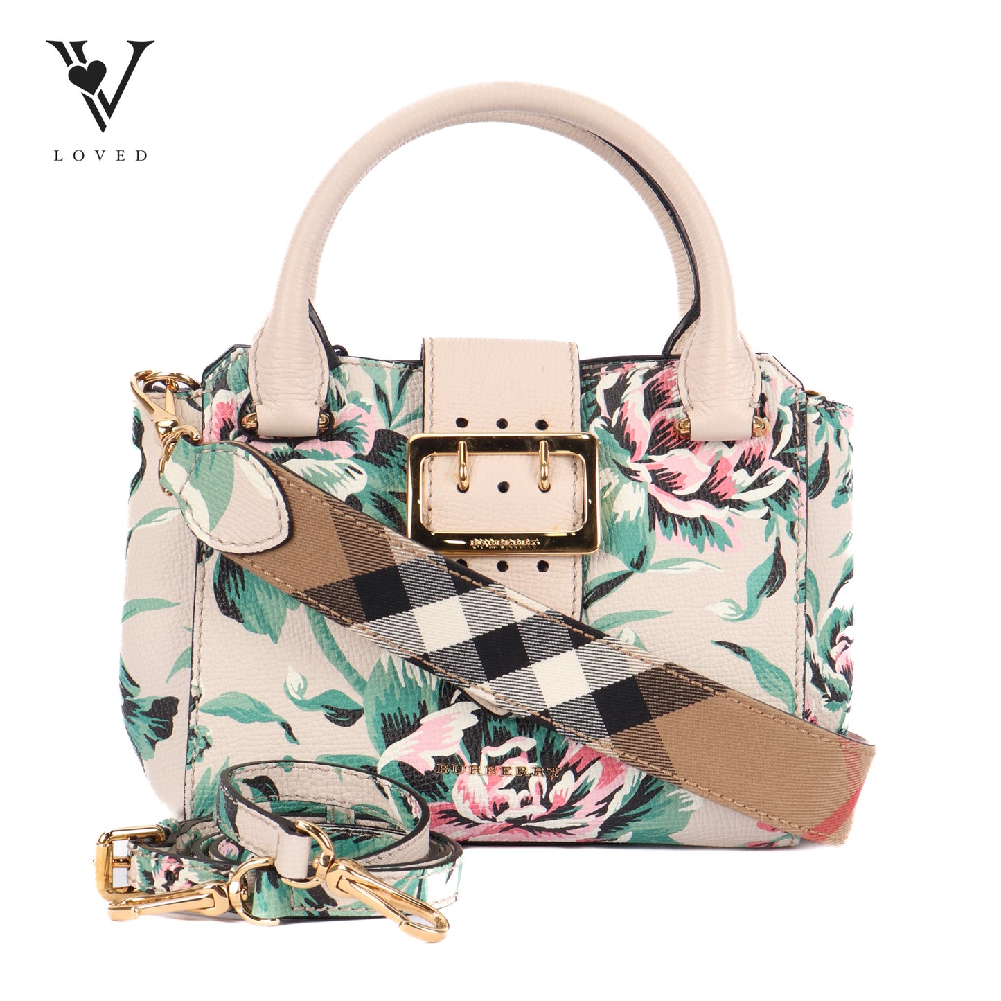 Buckle Tote Printed Leather
