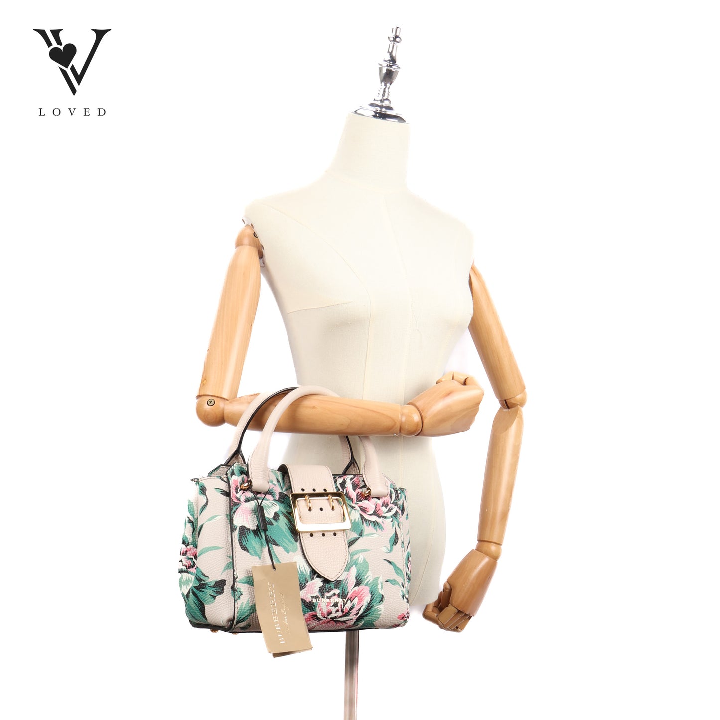 Buckle Tote Printed Leather