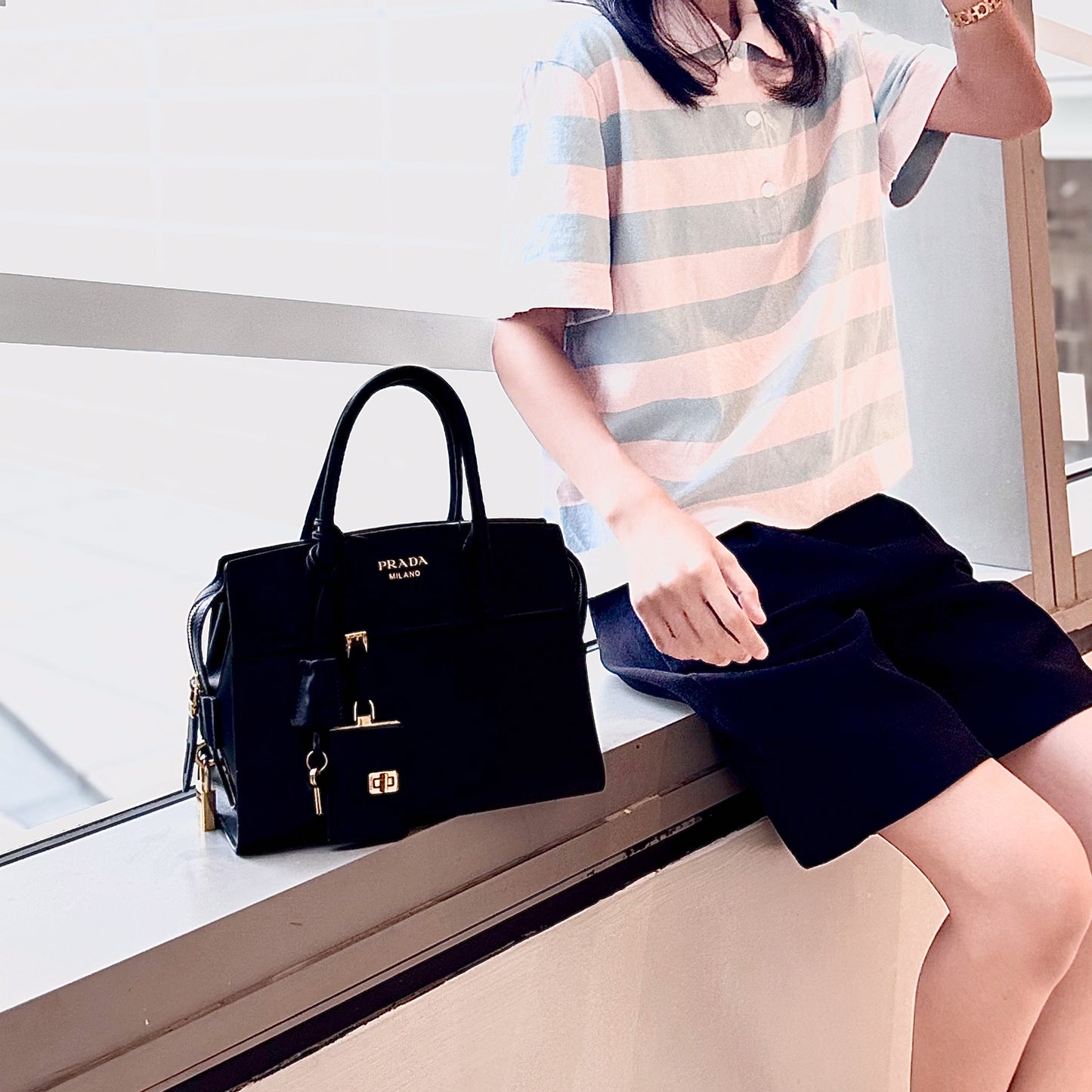 Esplanade in Black Saffiano Leather