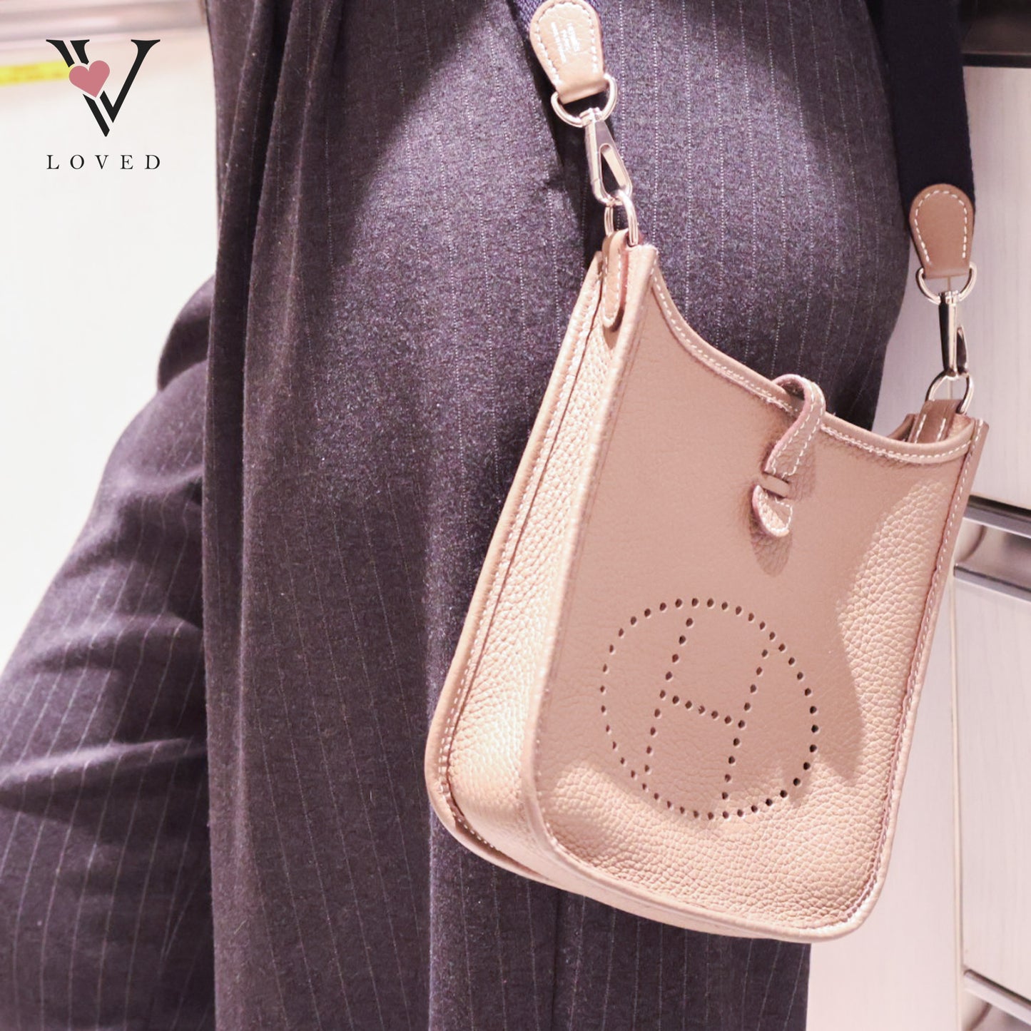 Evelyne In Taupe Clemence Leather