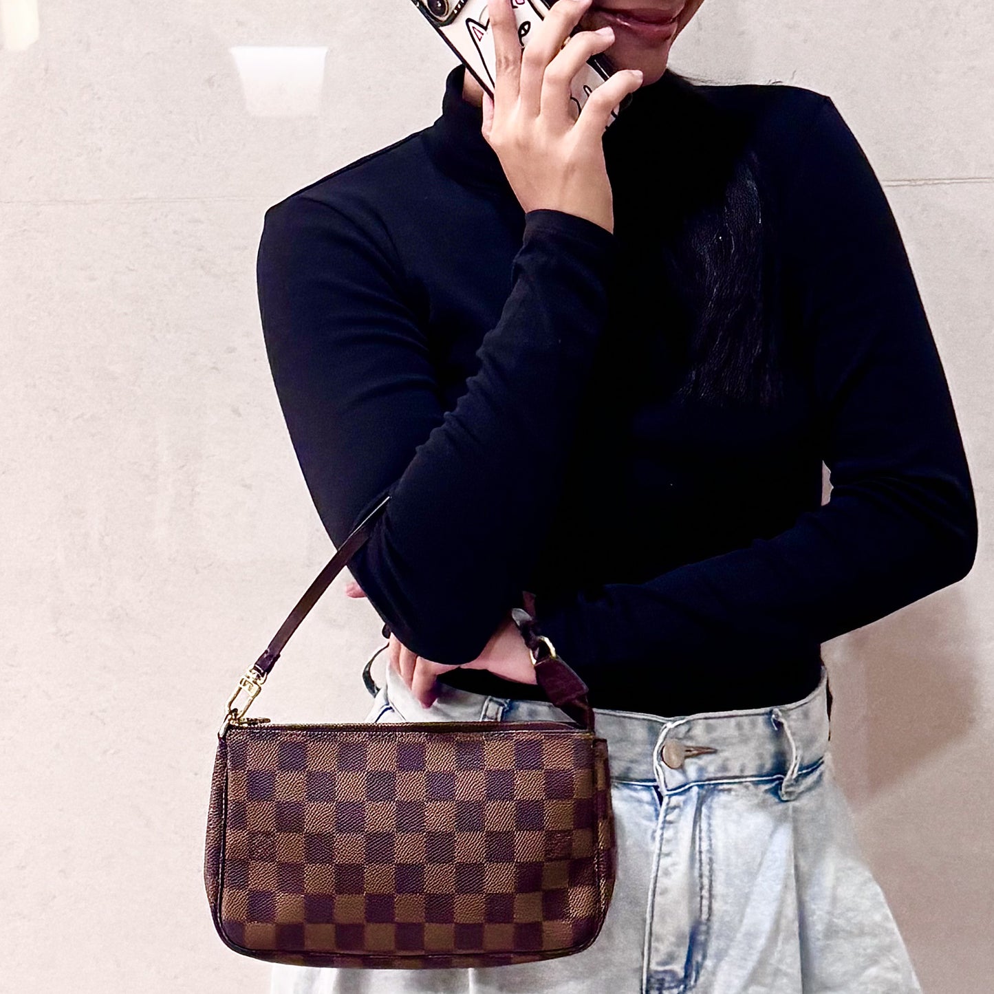 Pochette Accessiores In Damier Ebene