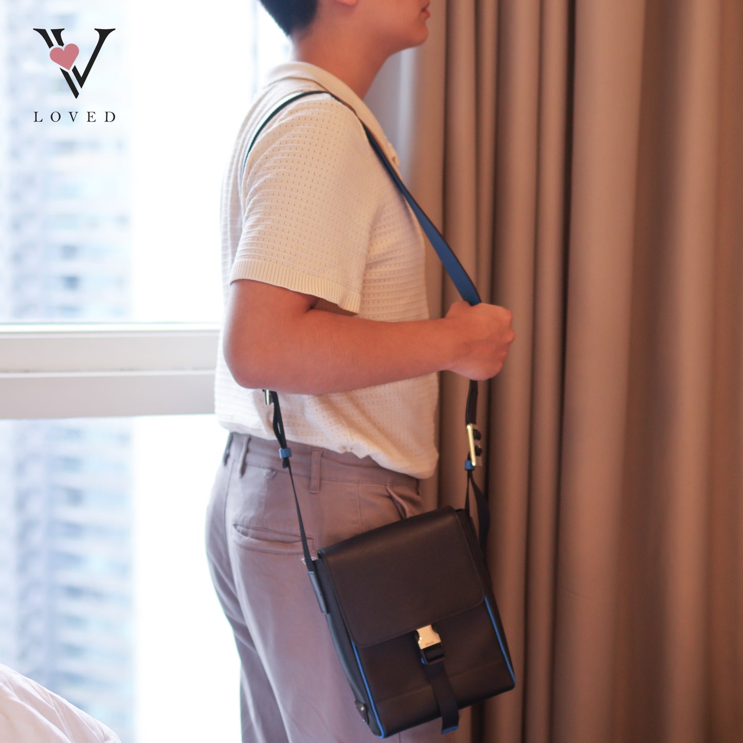 Black Saffiano Buckle Flap