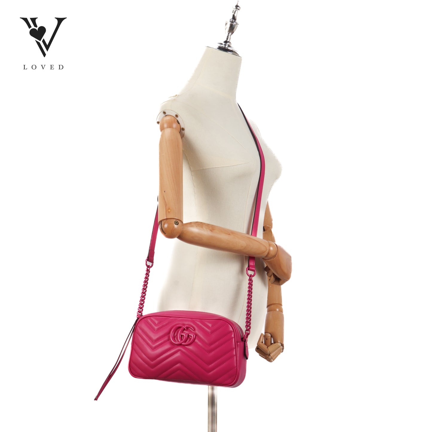 GG Marmont Matelassé Crossbody Bag in Hot Pink Calfskin Leather