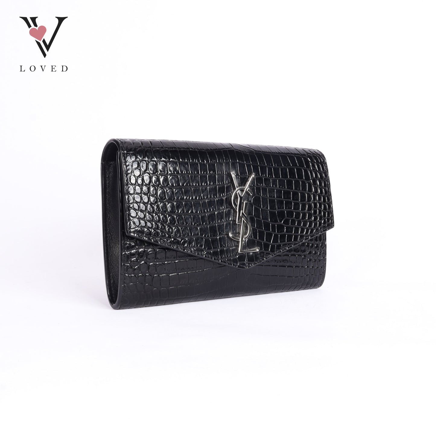 Black Embossed Uptown Crossbody Bag