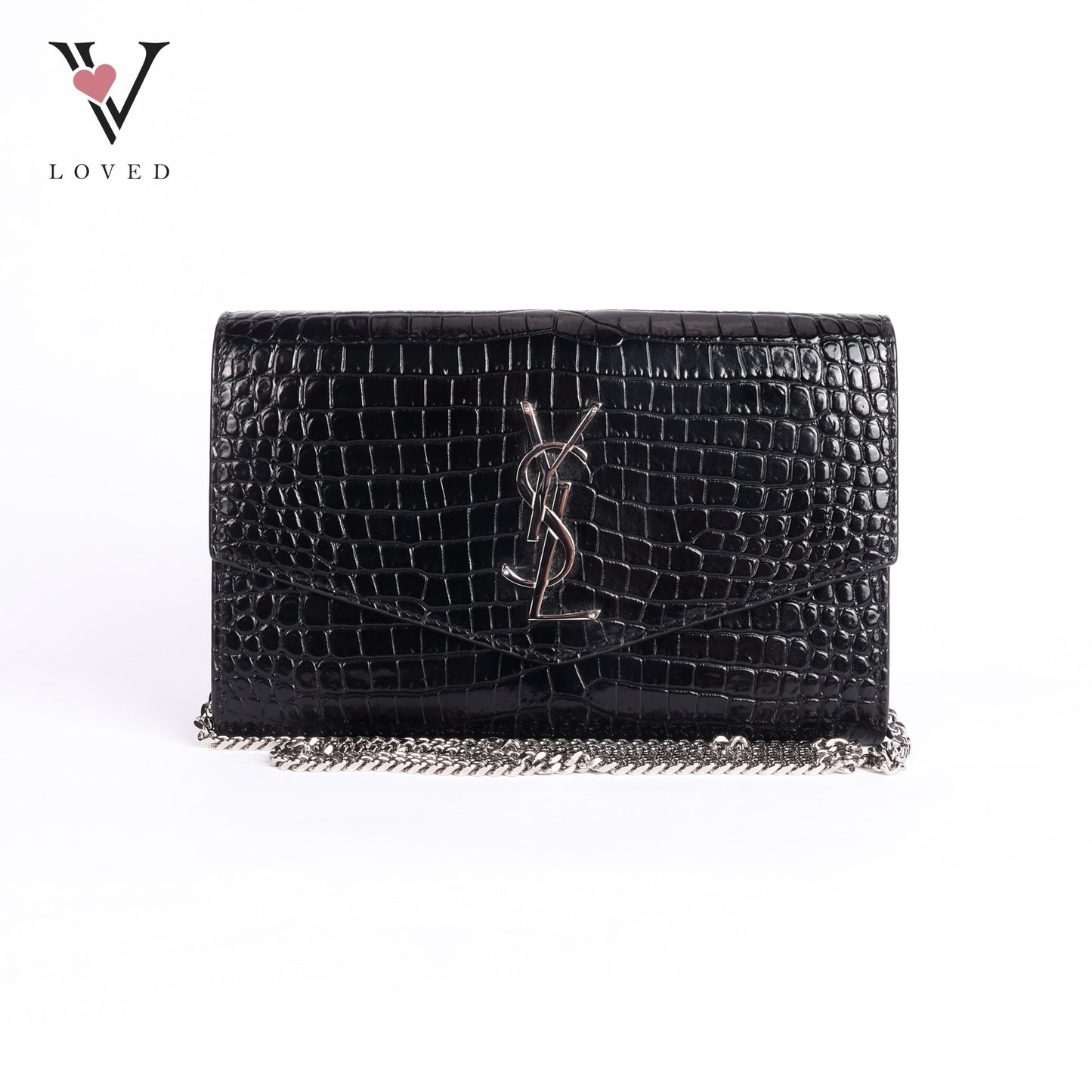 Black Embossed Uptown Crossbody Bag
