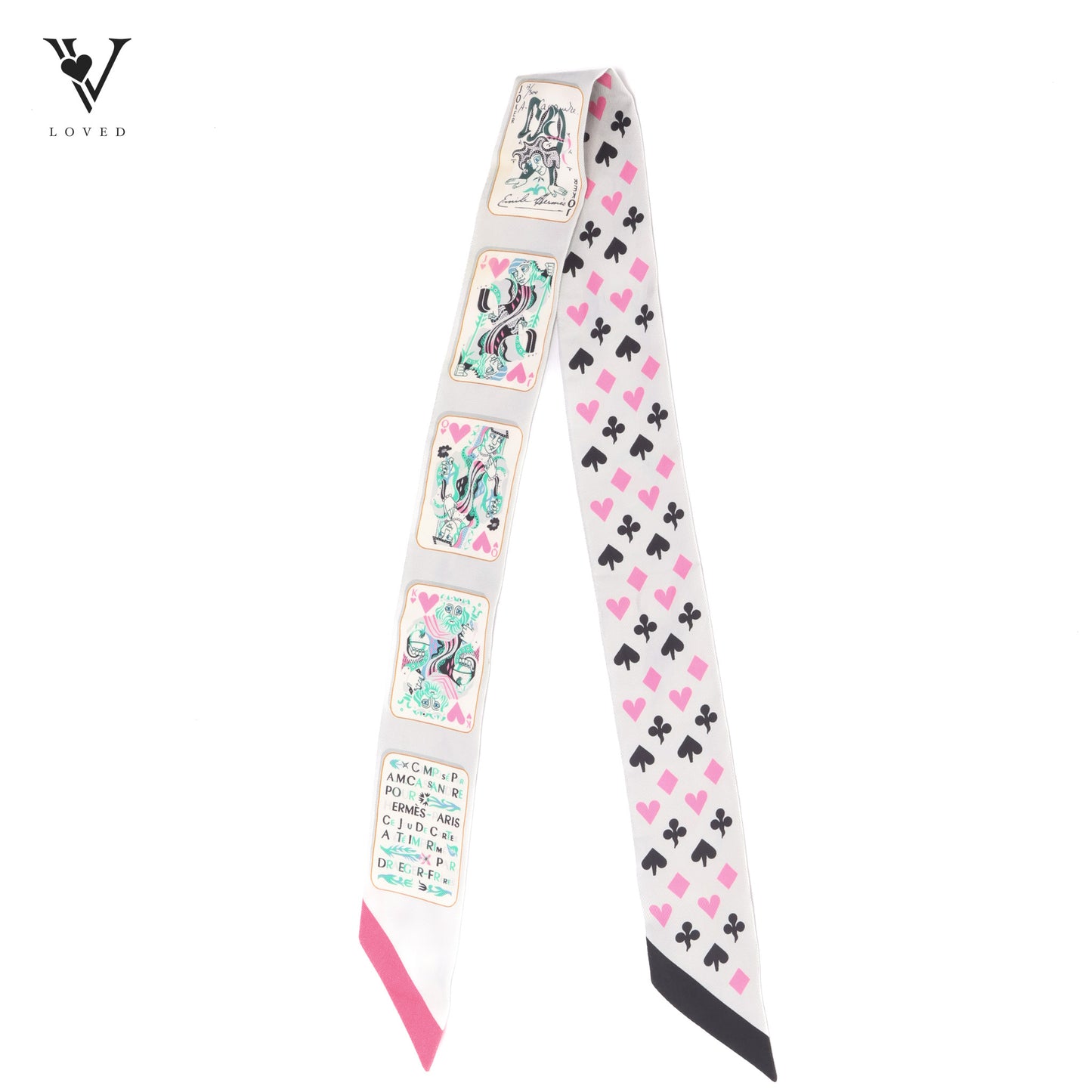 Silk Jeu De Cartes Twilly Gris Perle Rose Black