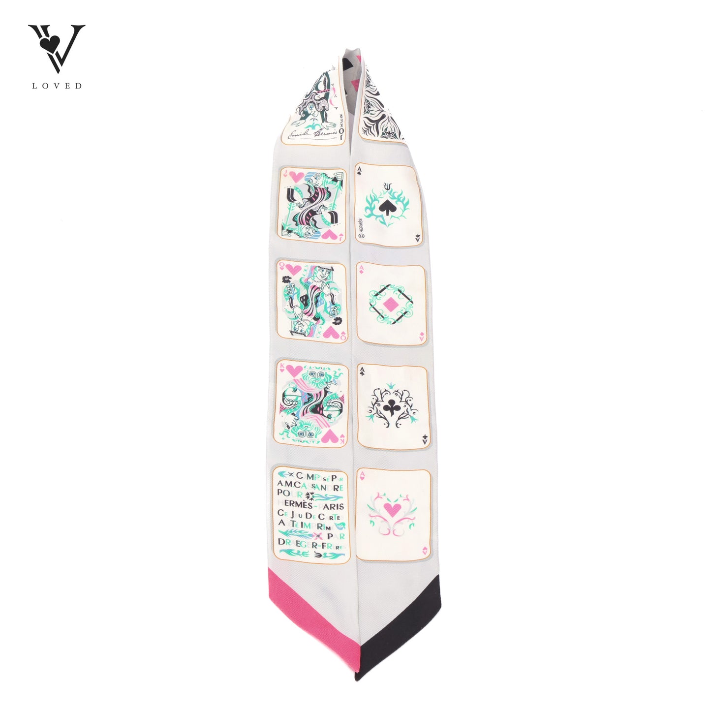 Silk Jeu De Cartes Twilly Gris Perle Rose Black