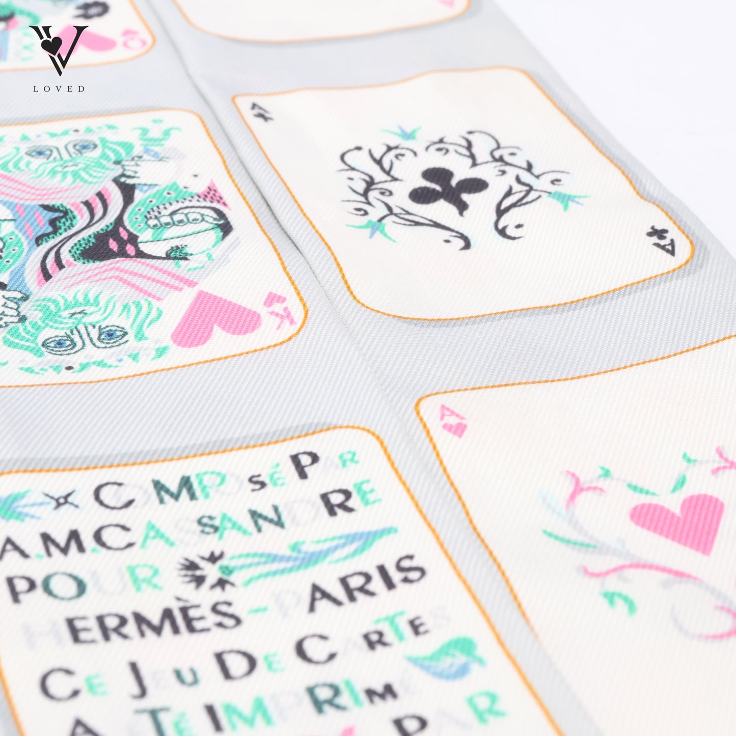 Silk Jeu De Cartes Twilly Gris Perle Rose Black