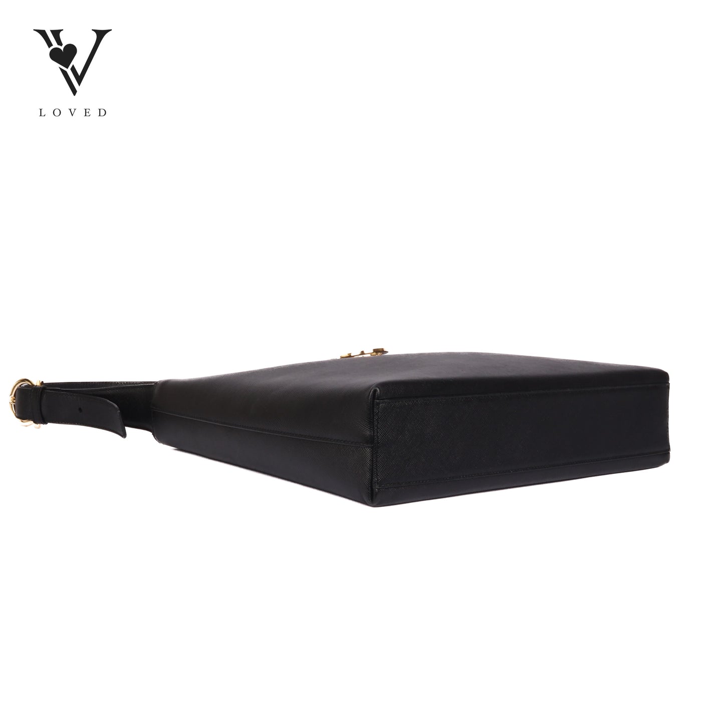 Gancio Hobo Bag In Black Saffiano Leather