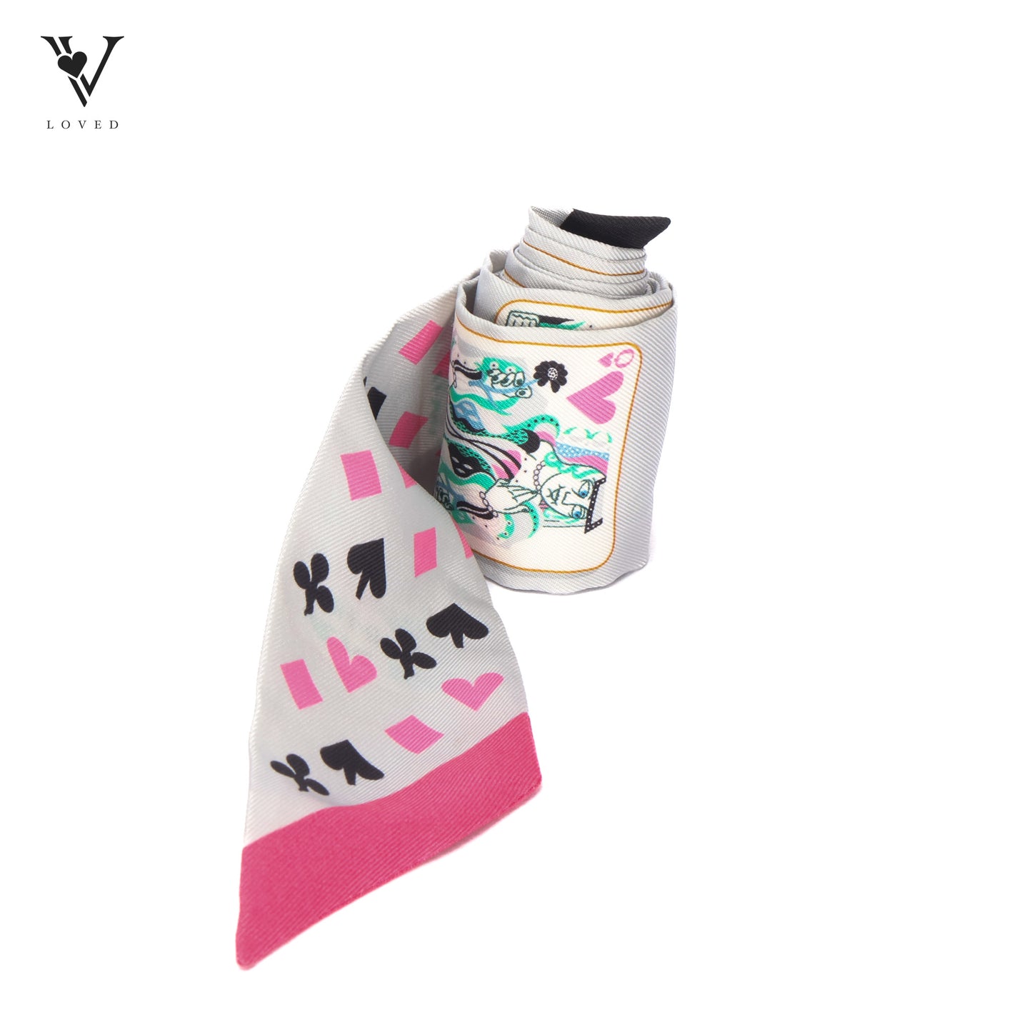 Silk Jeu De Cartes Twilly Gris Perle Rose Black