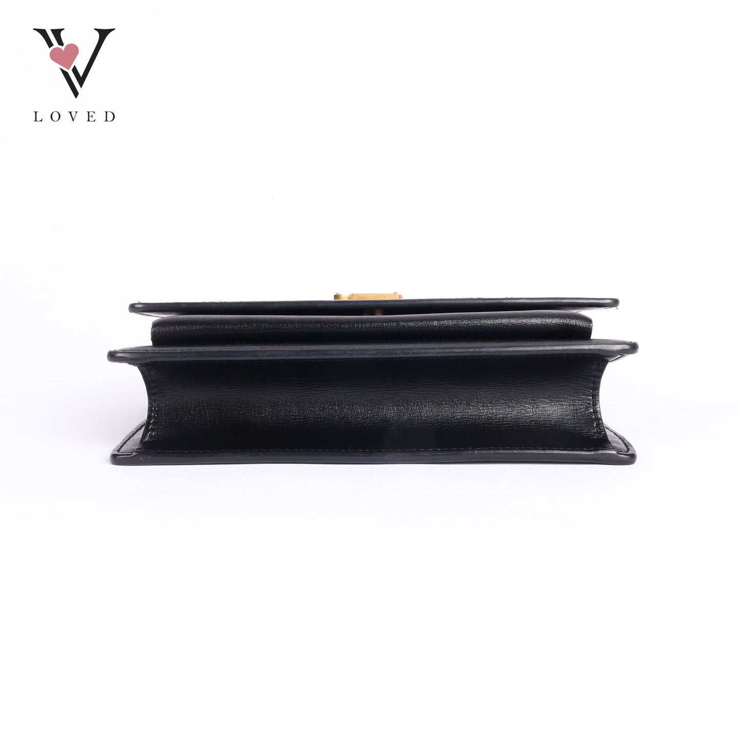 Black Leather Sunset Chain Shoulder Bag