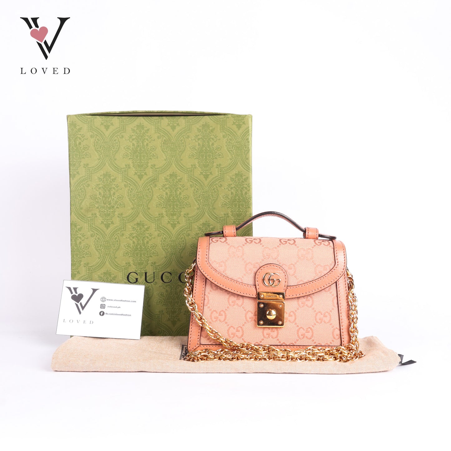 Pink GG Canvas Shoulder Bag