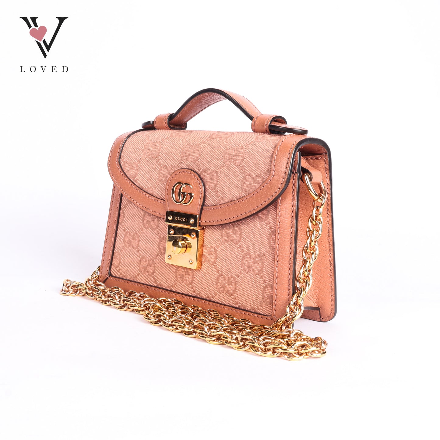 Pink GG Canvas Shoulder Bag
