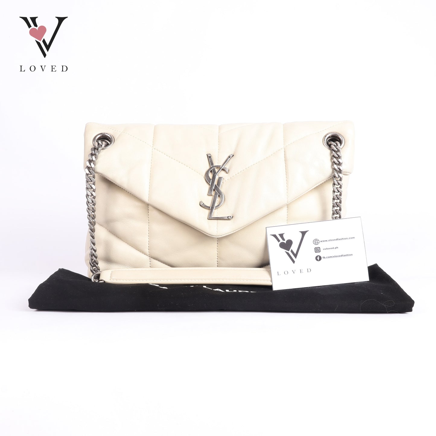 Loulou Puffer In White Shoulder Bag