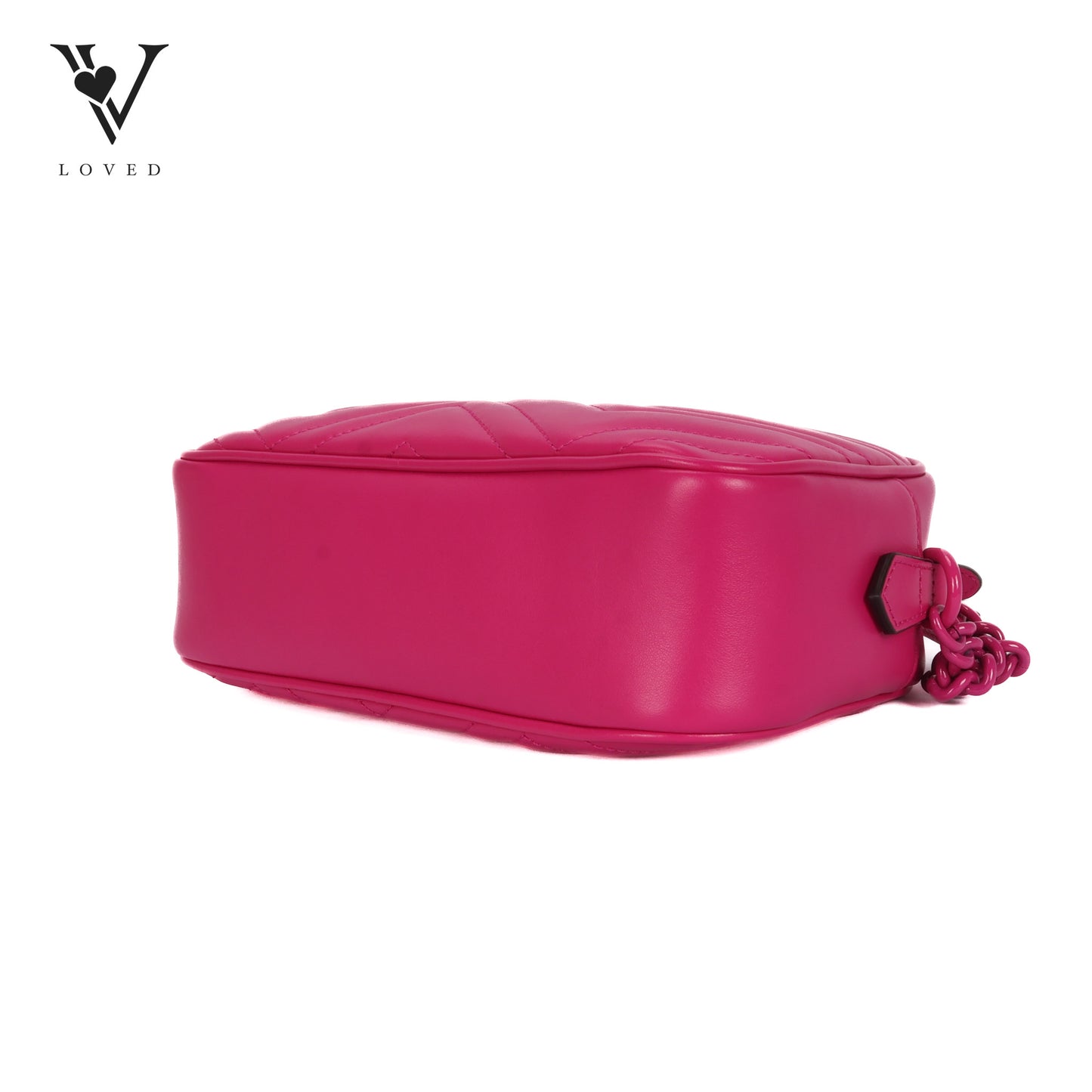 GG Marmont Matelassé Crossbody Bag in Hot Pink Calfskin Leather